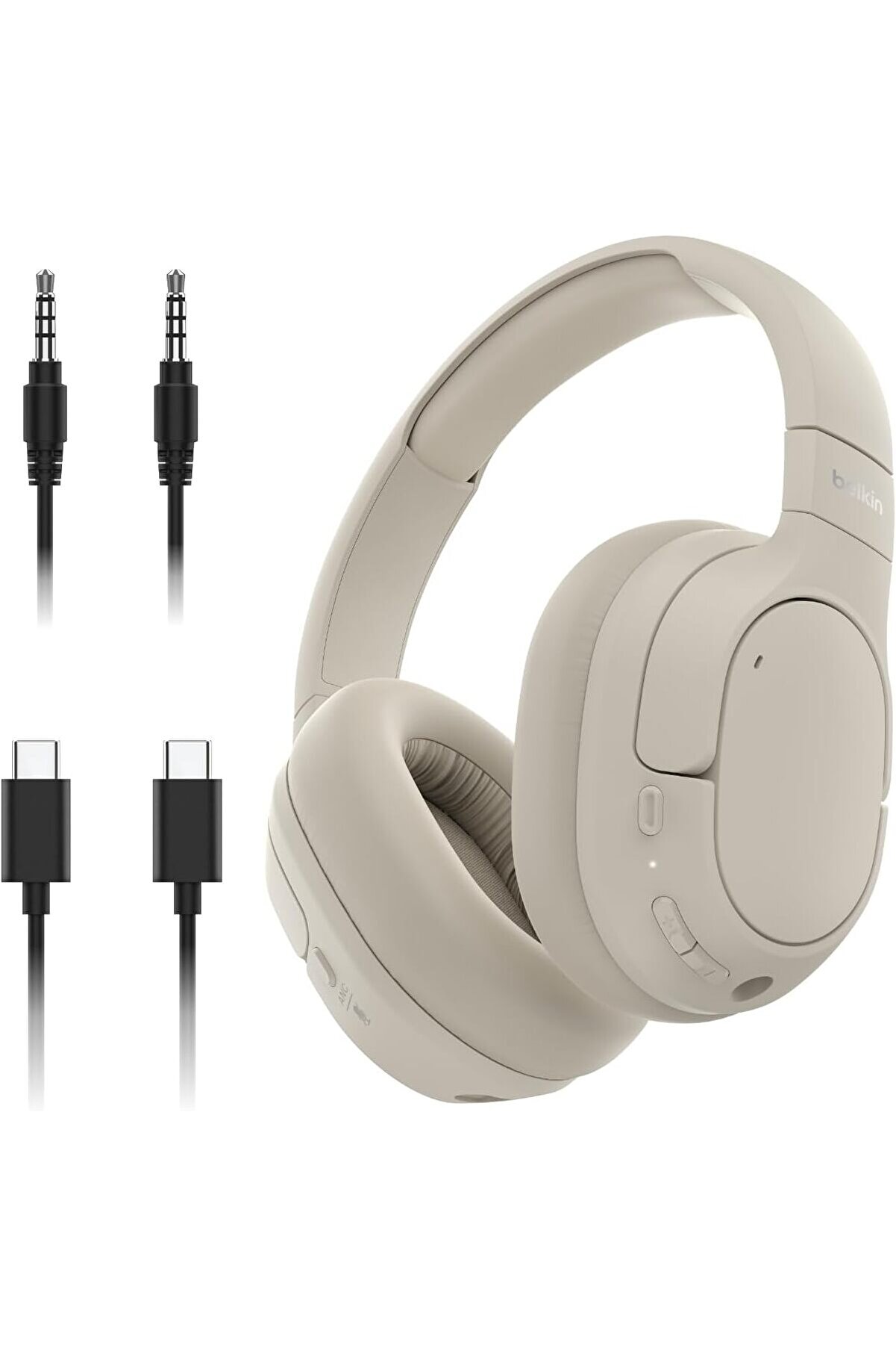 STOREMAX shpsell AUD008 SF Kafaüstü Kulaklık-Krem - 60 saat oynatma özellikli kulak üstü kulaklık, derin bas,