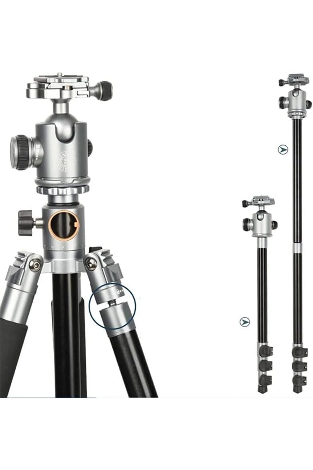 Ht-T03 Çok Fonksi̇yonlu 360 Profesyonel Yatak Di̇key Panaromi̇k Başlı Makro 160 Cm 1014773