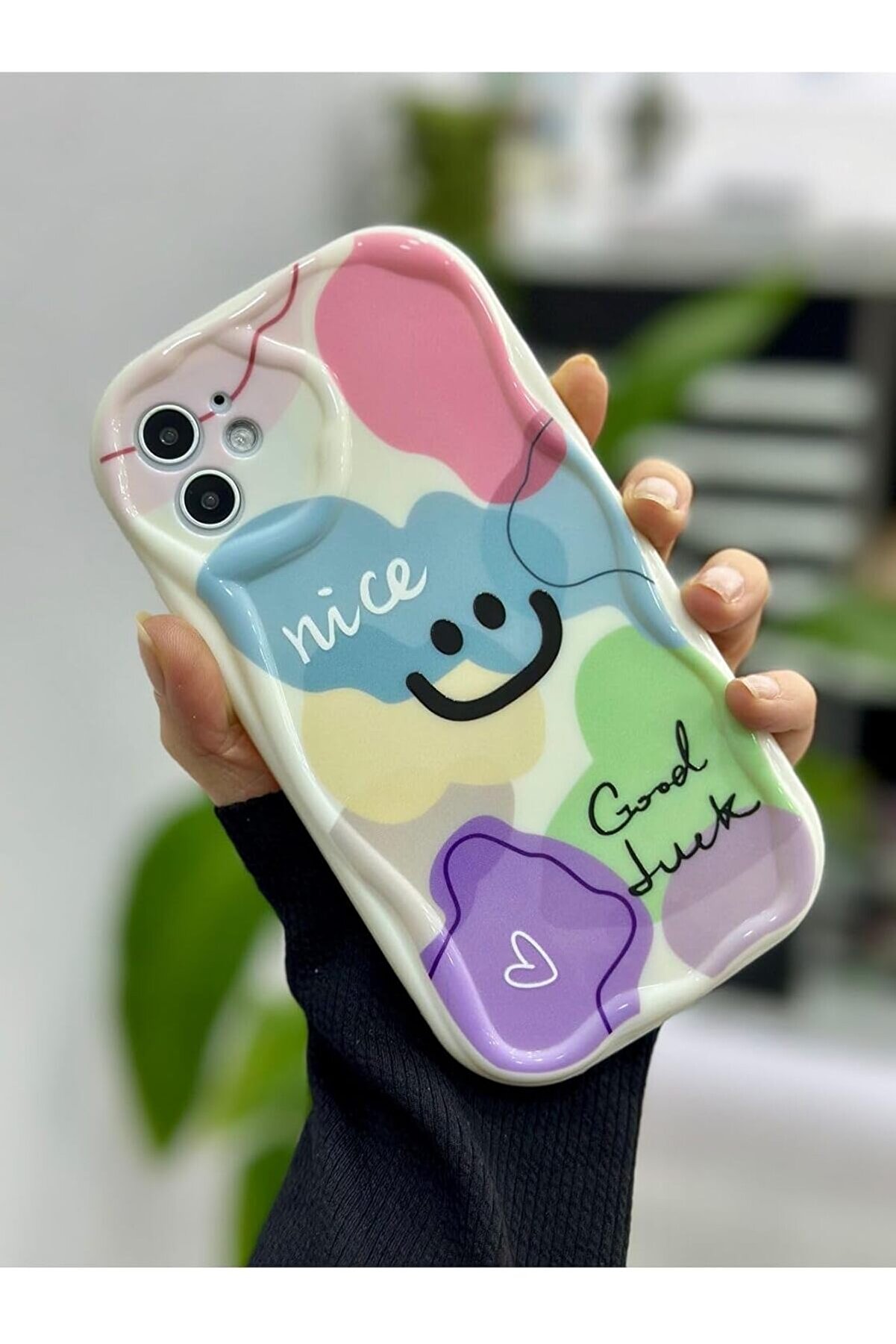 STOREMAX Aksesuar 11 ile Uyumlu Darbe Önleyici Smile BASKILI Silikon Kılıf 1014773