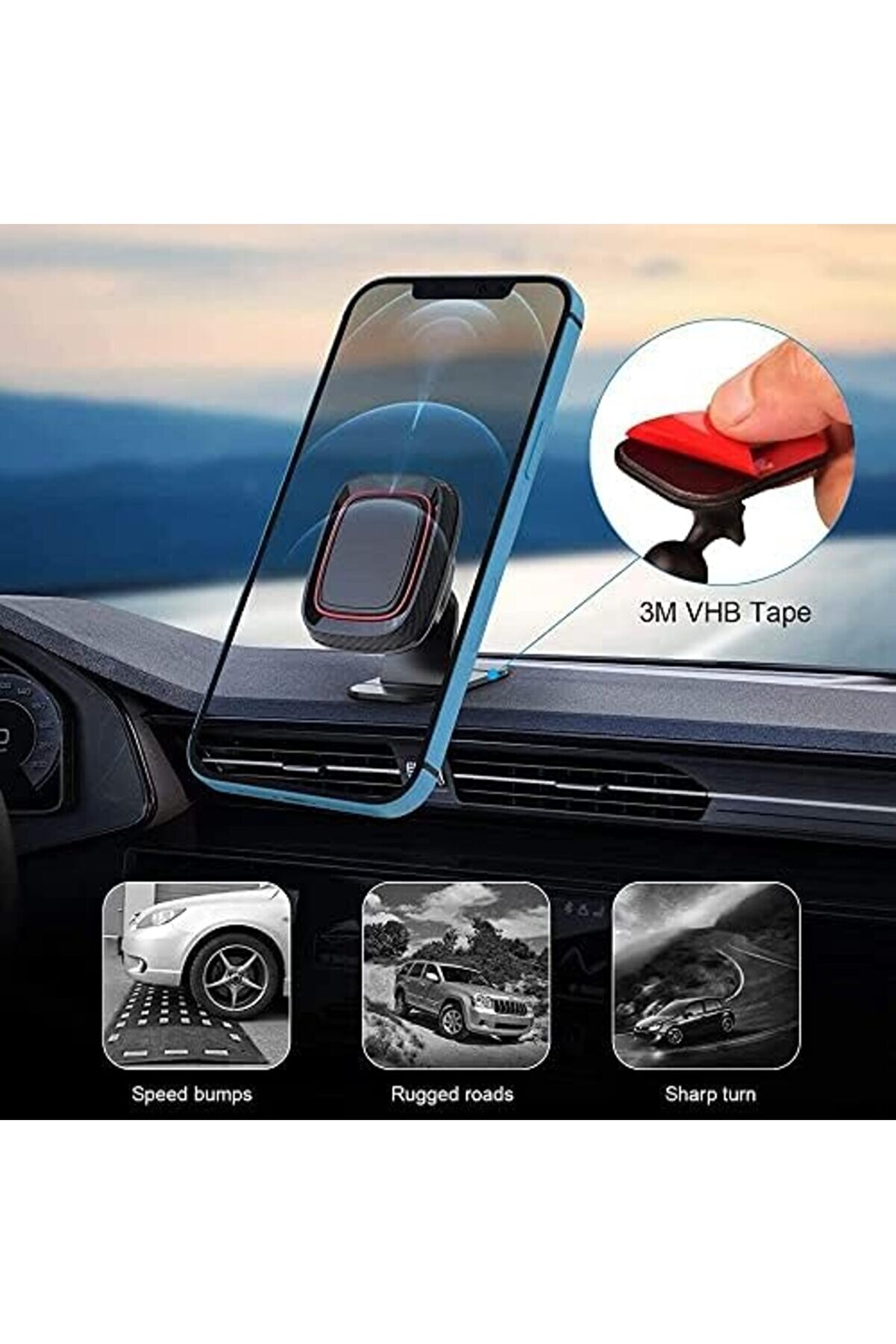 H048 Araba Telefon Tutucu, Araç İçi̇ Telefon Tutucu 360 Derece Döenebi̇len Araç Telefon Tutucusu, Kutu