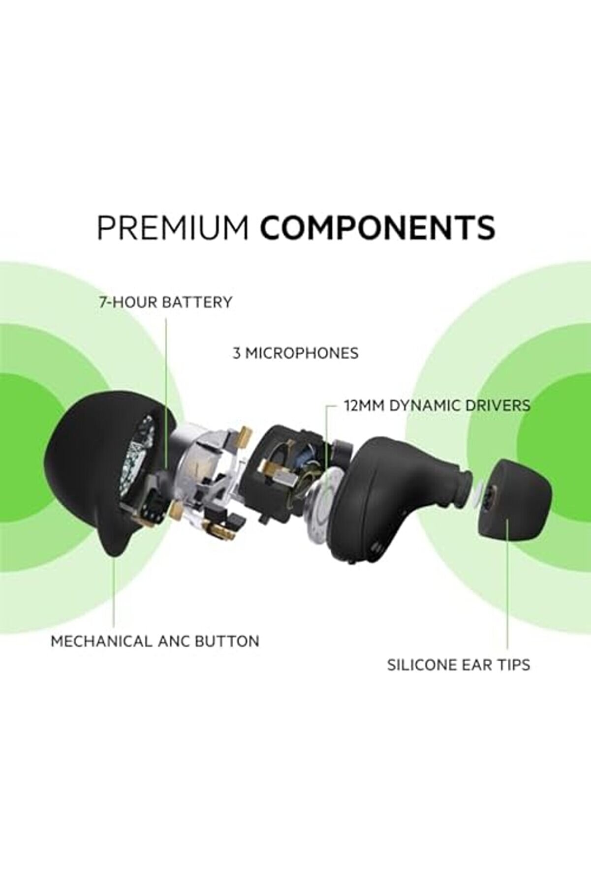 Mrtshoppng Soundform Hi̇bri̇t Anc, Ipx5 Ter Ve Suya Dayanıklı Kablosuz Kulaklık, Si̇yah &Ouml;zelli̇kli̇ Bluet
