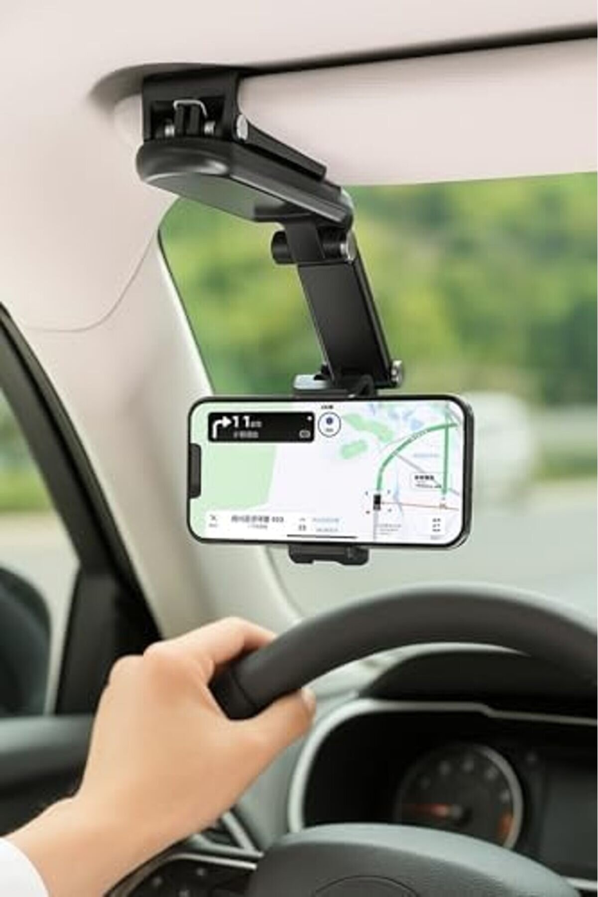 Güneşli̇k Üzeri̇ne Takılan, 1080° Döner Ayarlı, Araç Telefon Tutucu, Evrensel Cep Telefonu, Paslanmaz