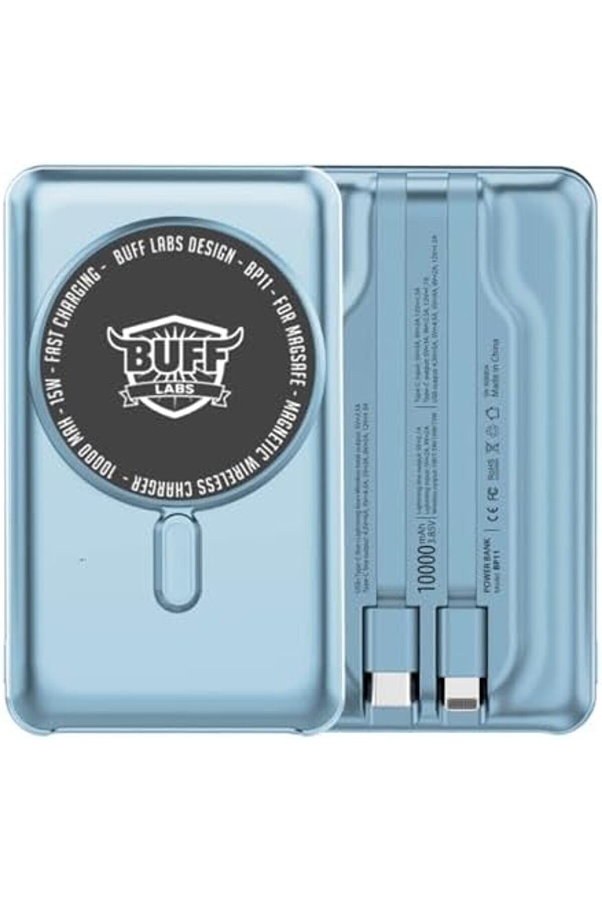 Labs Bp11 10000 Mah Magsafe Uyumlu Dahi̇li̇ Kablolu Taşınabi̇li̇r Manyeti̇k Powerbank (Mavi̇) 1175713