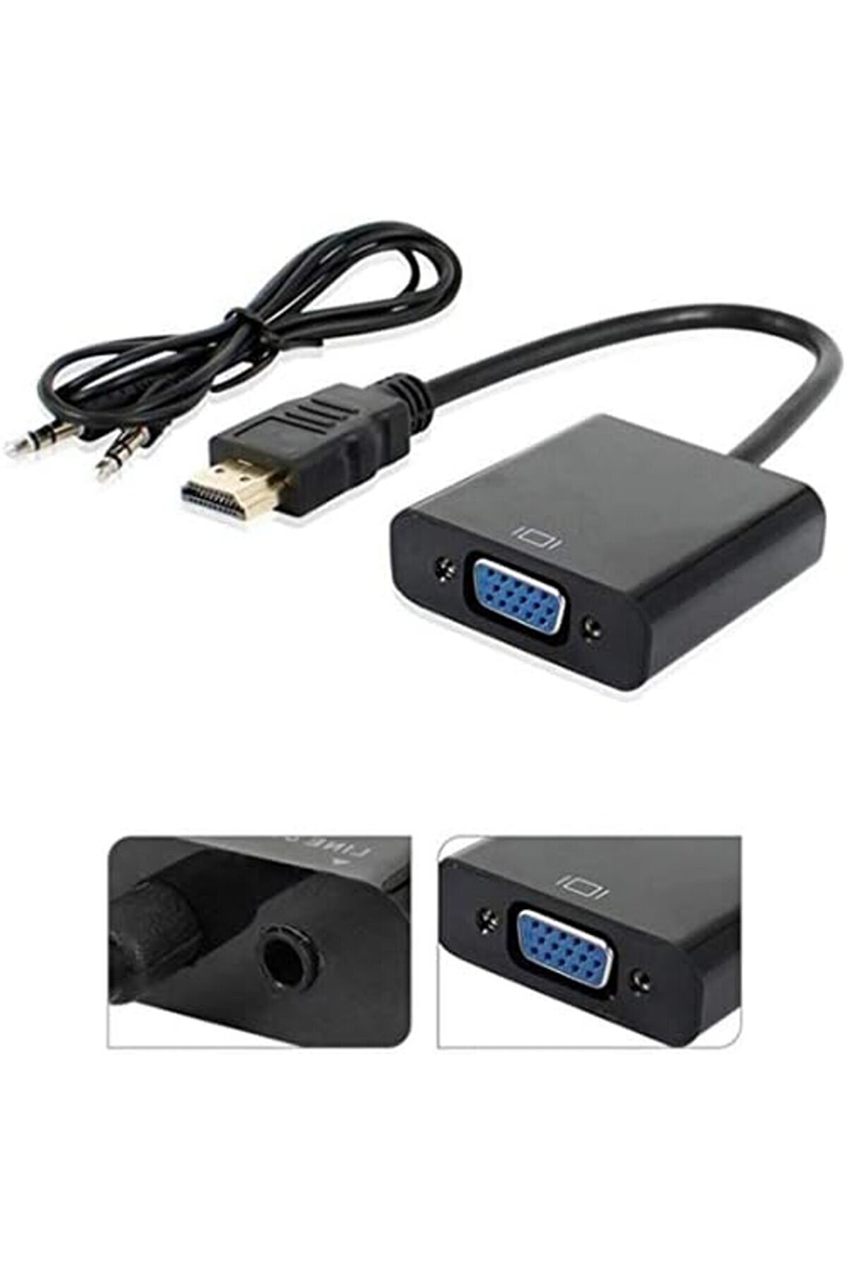 Hdmı To Vga Ses Destekli̇ D&ouml;n&uuml;şt&uuml;r&uuml;c&uuml; Kablo &Ccedil;evi̇ri̇ci̇ 4