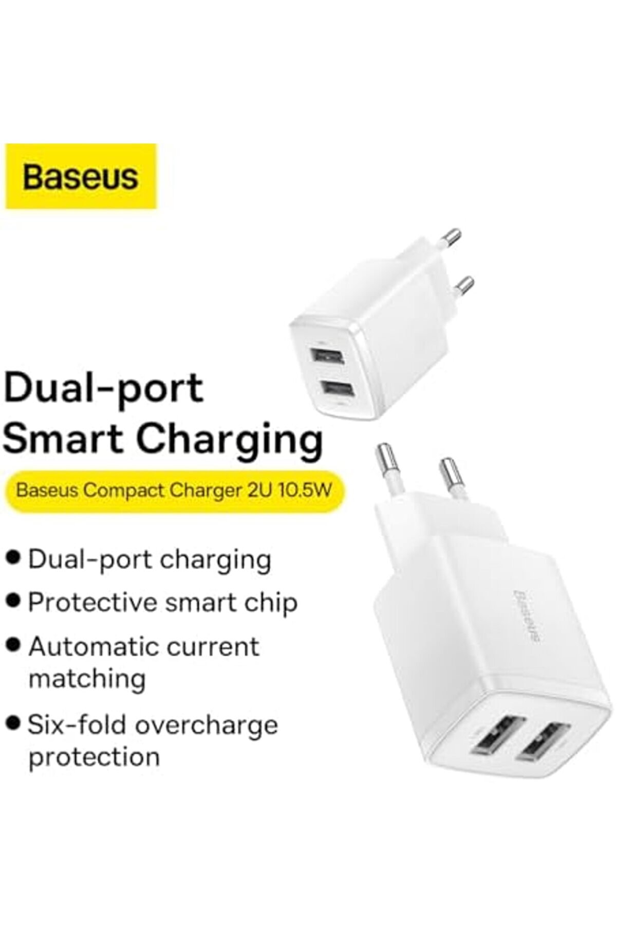 Compact 10.5W Şarj Ci̇hazı Beyaz 1014773