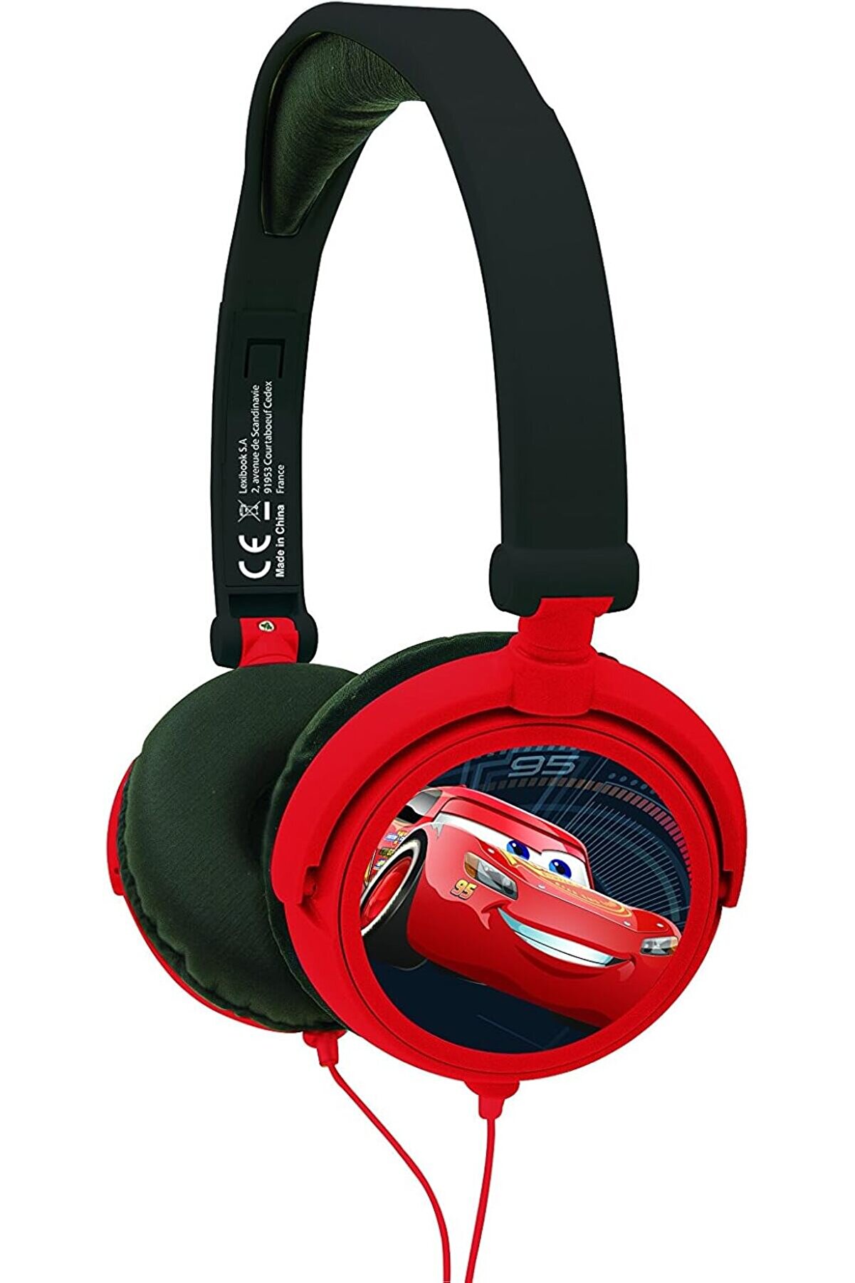STOREMAX Pixar Arabalar McQueen Kulaklık, Sınırlı Ses Gücü, Katlanabilir ve Ayarlanabilir, Kırmızı/Siyah, HP0