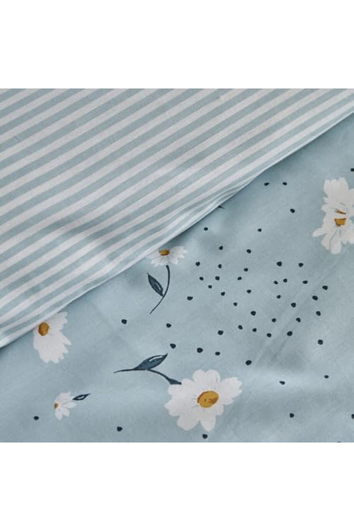 Dai̇sy%100 Pamuk Çi̇ft Ki̇şi̇li̇k Nevresi̇m Takımı Mi̇nt Mavi̇ (Pp) 1014773