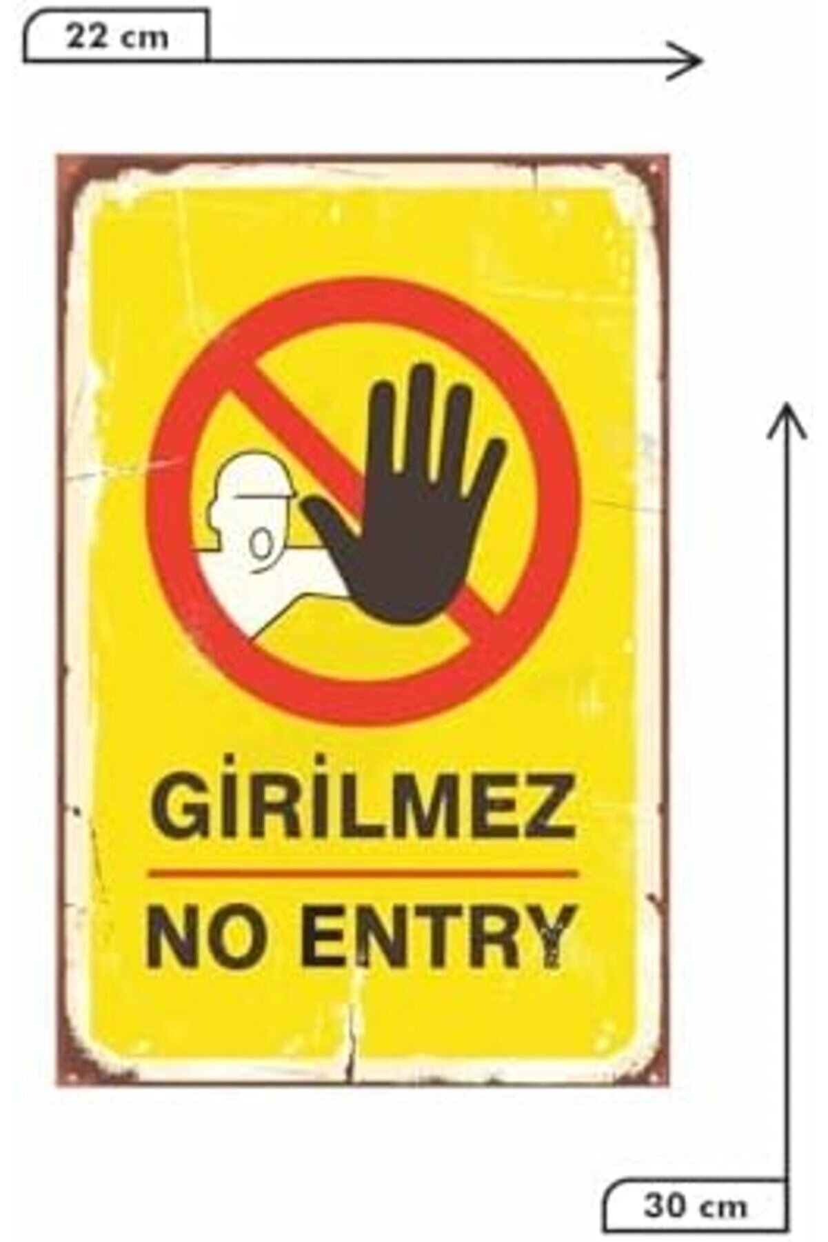 Gi̇ri̇lmez No Entry Retro Ahşap Mdf Tablo 1014773