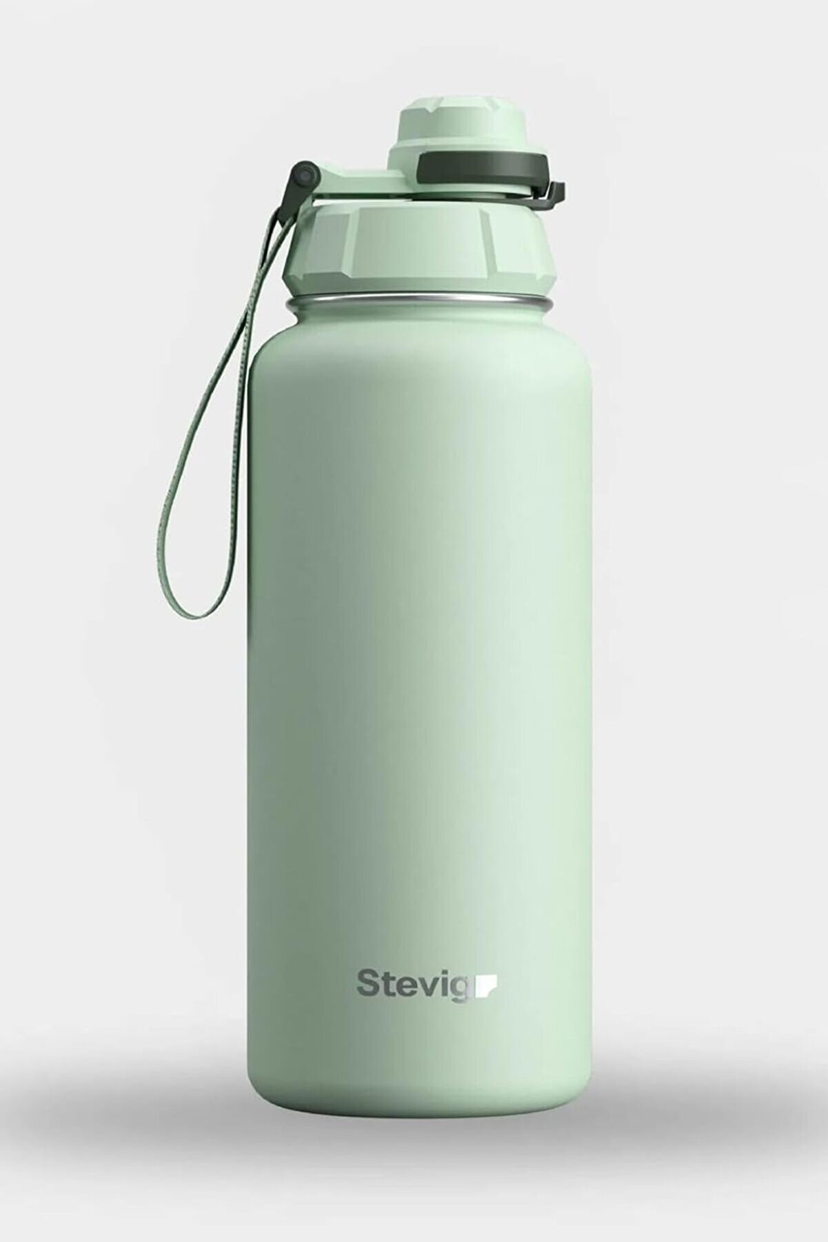 STOREMAX elizzashop 1 Hand Leak-Proof Sızdırmaz Çelik Termos 1000 Ml Smoke Green ST-218 elizzashop 1174223