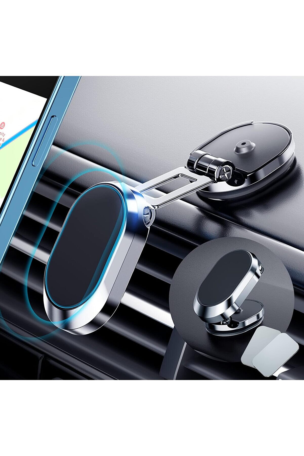 STOREMAX Manyetik Araç Telefonu Tutucu, 360° Dönebilen, Evrensel, Araba ve Akıllı Telefonlar İçin 1014773