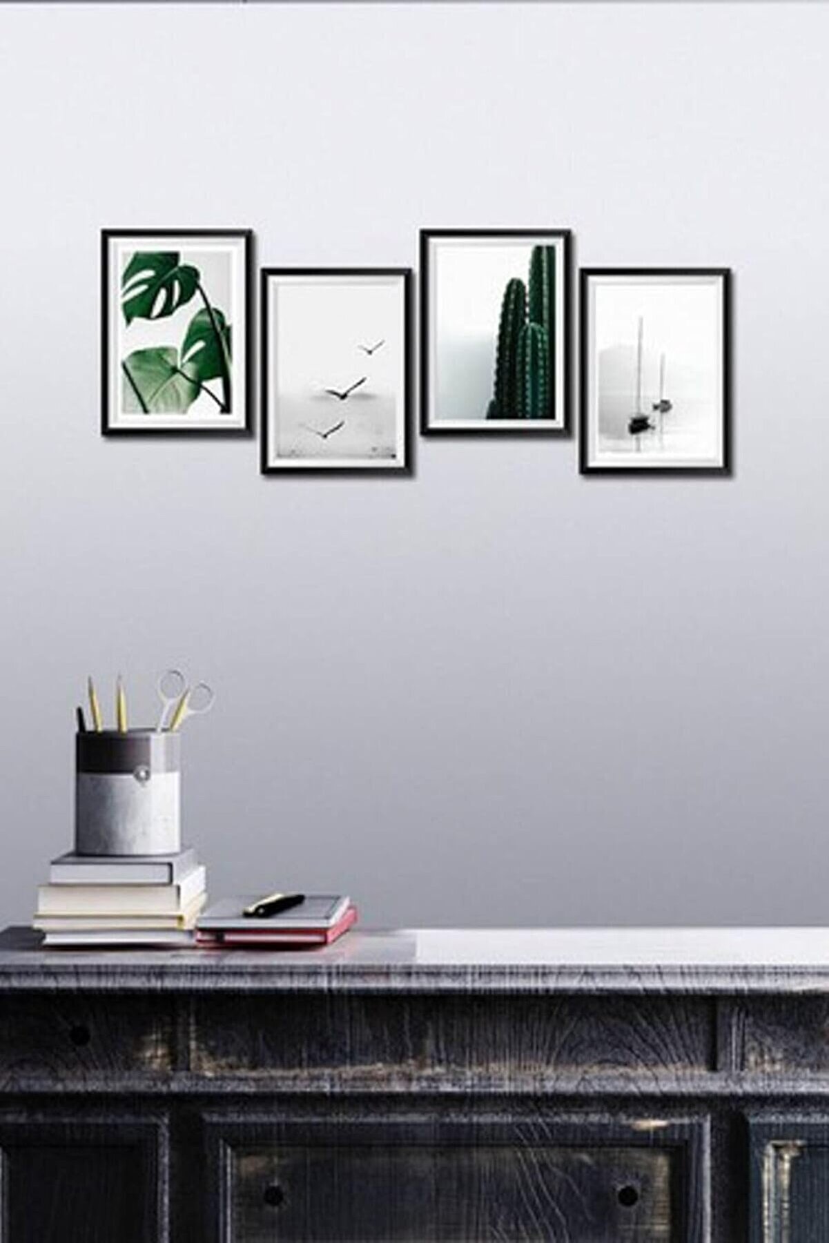 STOREMAX 4 Parça Dekoratif Mdf Tablo Seti Çerçeve Görünümlü DEKOLİADKD010 1014773