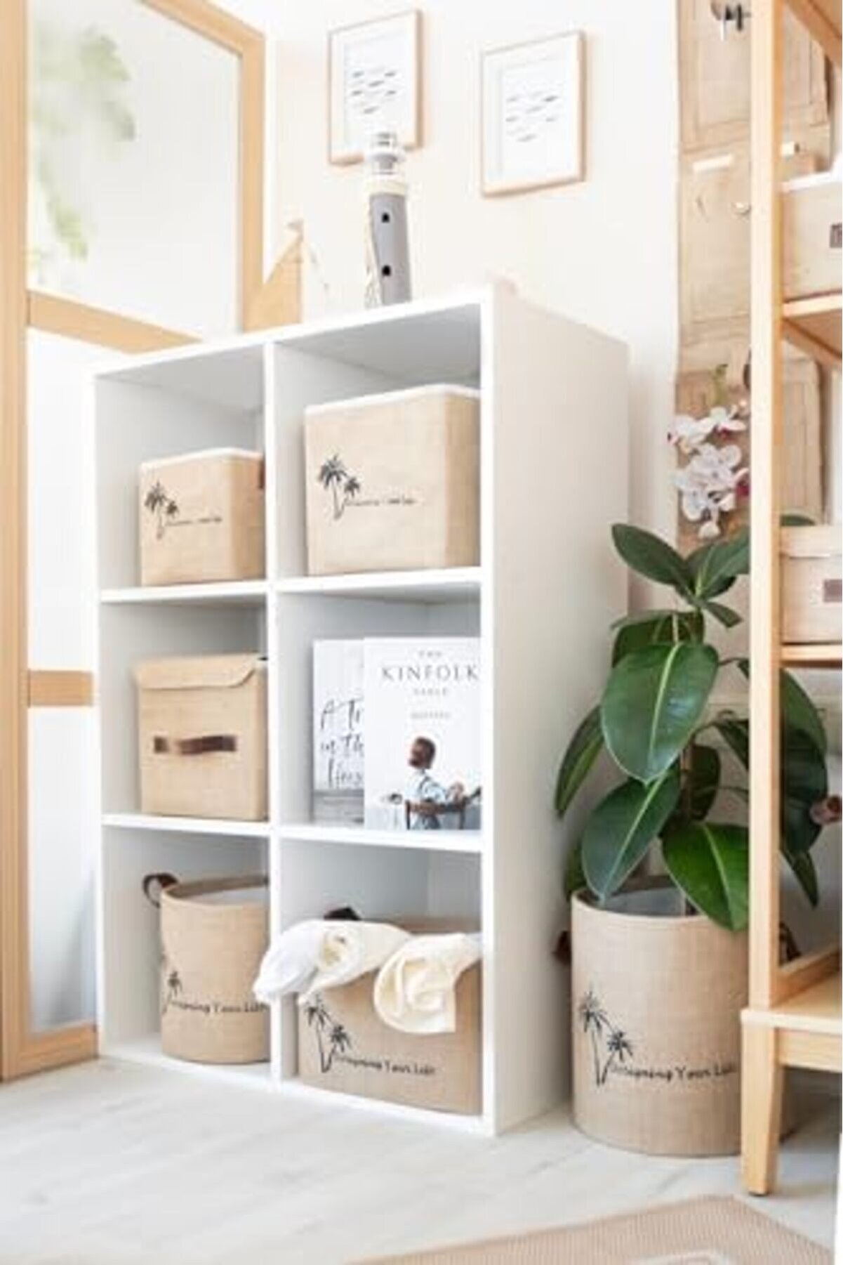 Bee Jüt Dolap İçi̇ Organi̇zer Takı, Makyaj, Banyo, Ofi̇s Düzenleyi̇ci̇ Saklama Kutusu 20X20X20 Cm 117571