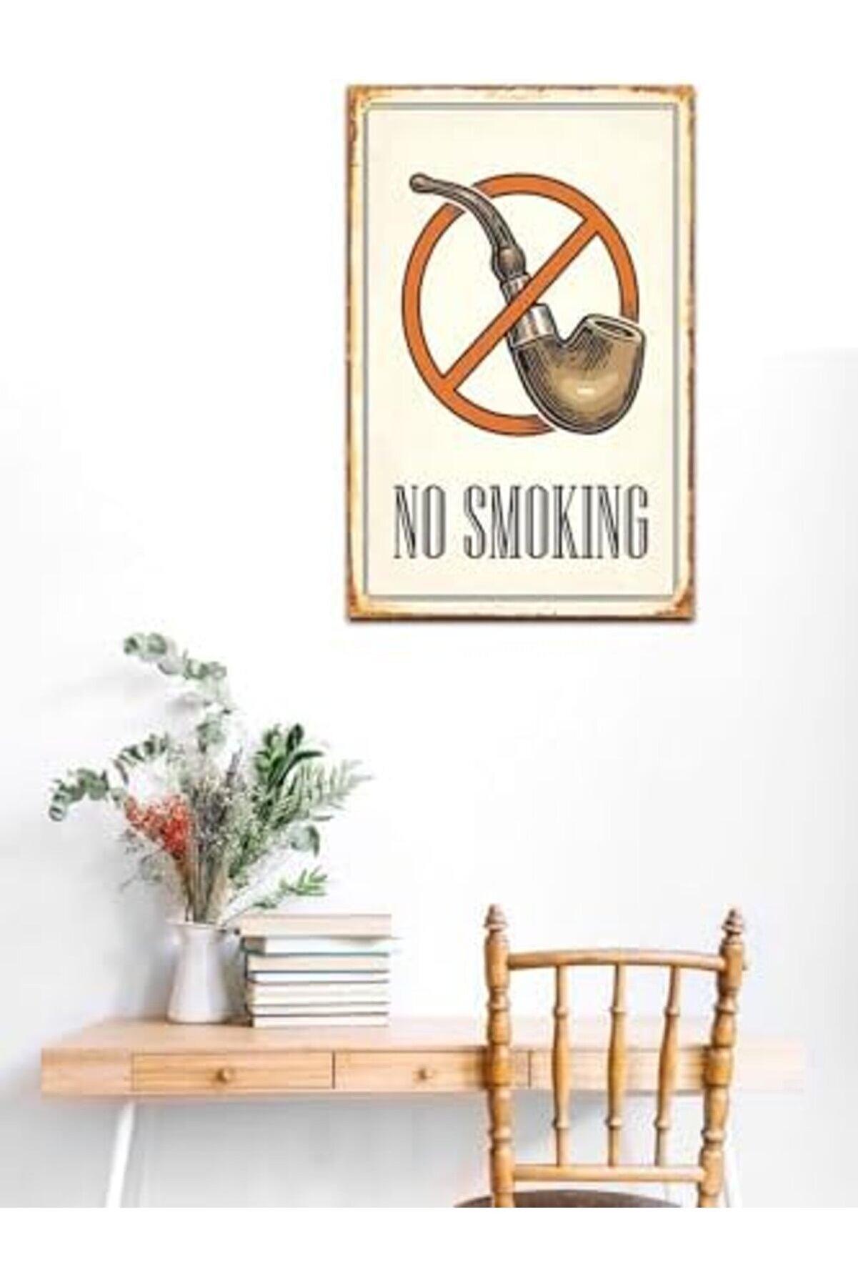 Kuşe Kağıt Duvar Posteri̇ No Smoki̇ng Retro Drtr