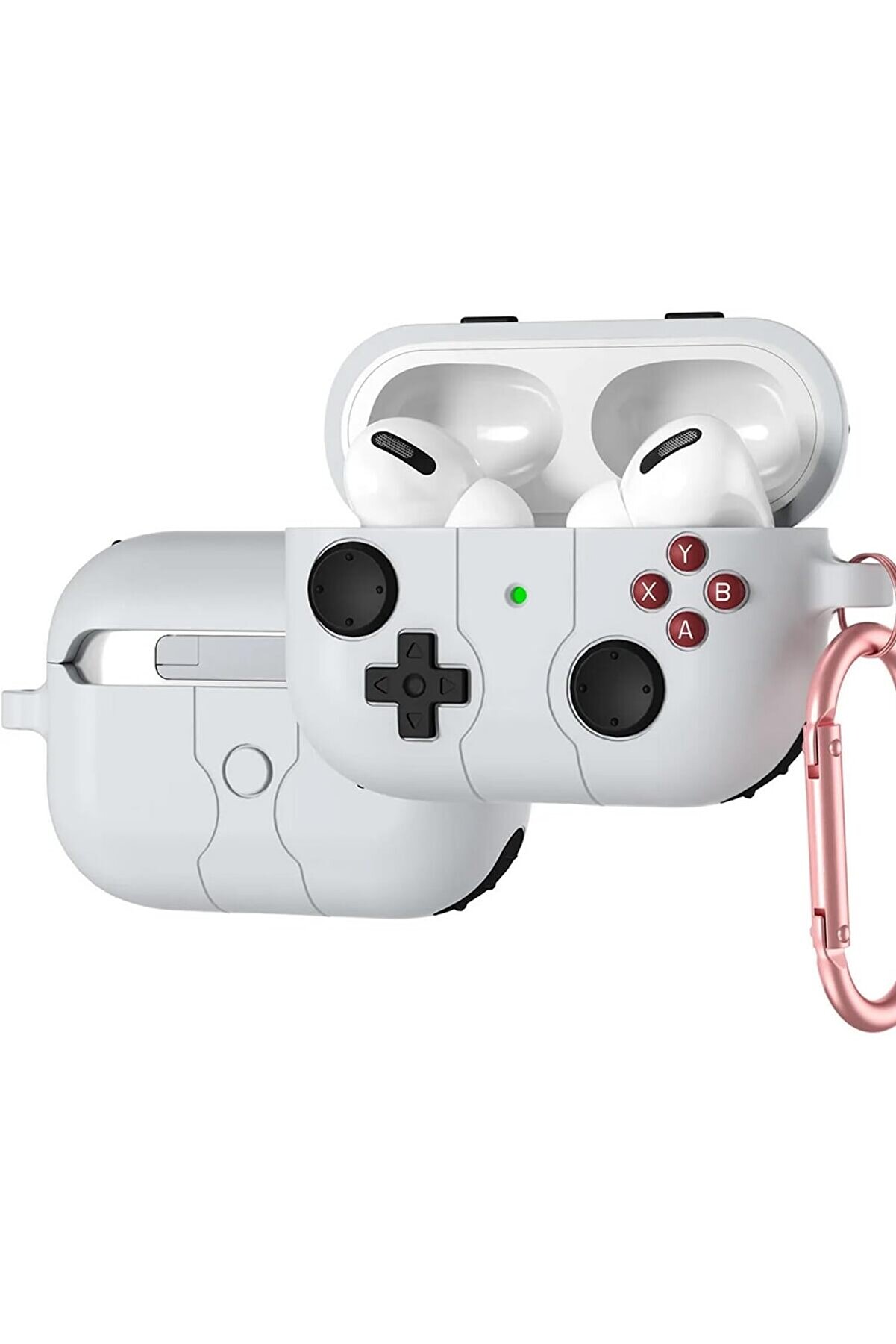 STOREMAX AirPods 4 ile uyumlu 4.Nesil Kılıf Kılıf Retro Görünümlü Kancalı Nint-endo Yumuşak Soft Dokunuş AirP