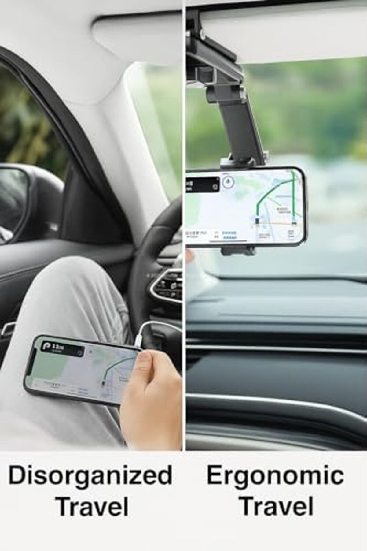 Güneşli̇k Üzeri̇ne Takılan, 1080° Döner Ayarlı, Araç Telefon Tutucu, Evrensel Cep Telefonu, Paslanmaz