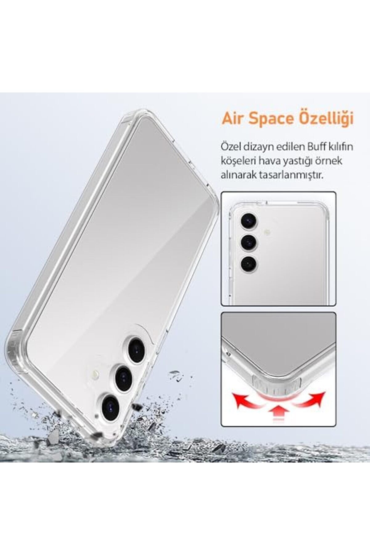 S25 Seri̇si̇ İle Uyumlu Ai̇r Darbe Emi̇ci̇ Tpu + Pc Şeffaf Kılıf ( S25 / S24 ) 1014773