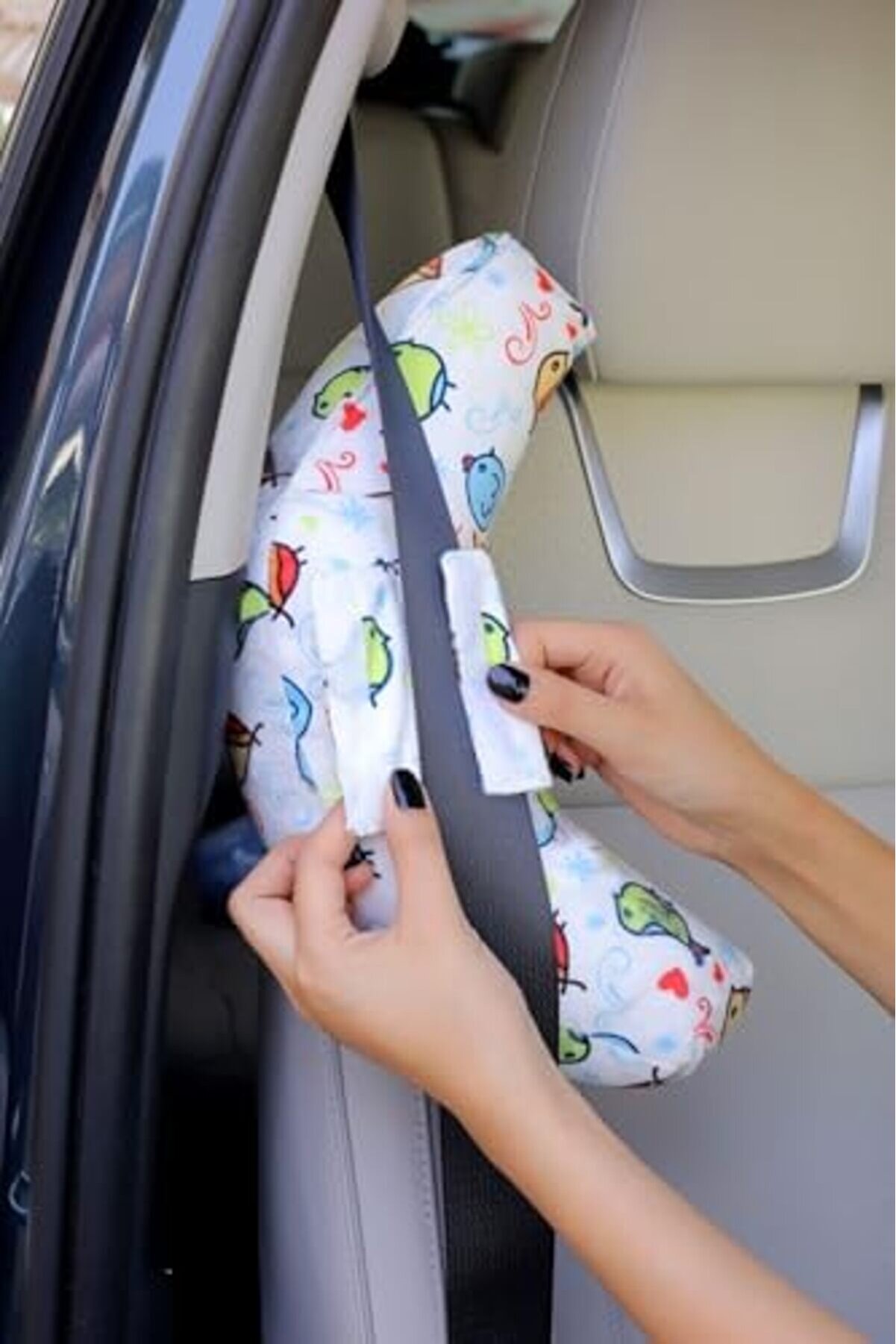 Seyahat Boyun Yastığı Ortopedi̇k Araba Otobüs Uçak Yolculuk Yastığı Kuş Desen 30 X 10 Kurtçuk Yastık