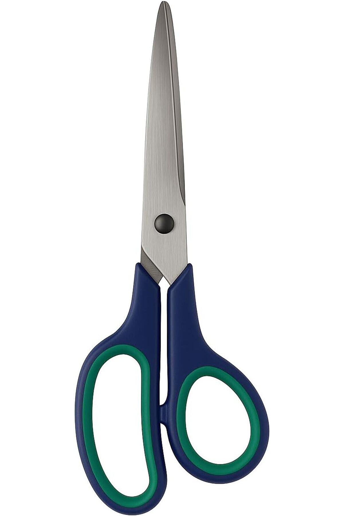 STOREMAX 21.5 cm Paslanmaz Çelik Büyük Ofis Makası – Ergonomik Kauçuk Saplı, Yeşil-Lacivert Renkli, Ev & Büro