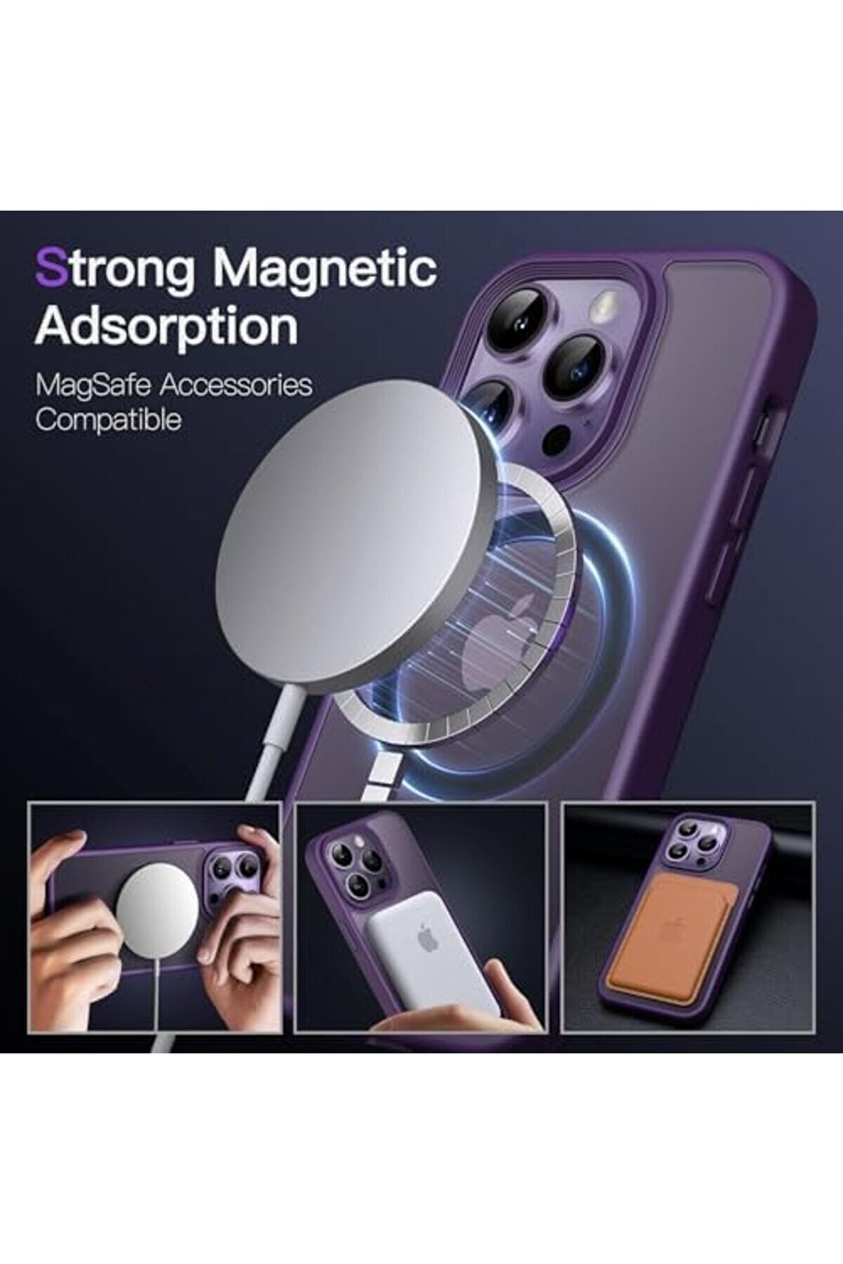 Shpsell 16 Pro Uyumlu Kamera Korumalı İle Uyumlu Şarj Özelli̇kli̇ Arkası Mat Renkli̇ Si̇li̇kon Kılıf (Mor