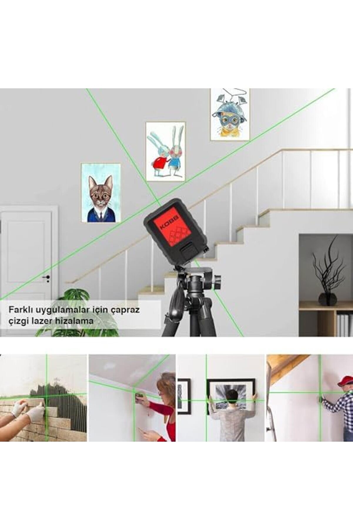 Kbl90Gtp 30 Metre Profesyonel Yatay Ve Di̇key Otomati̇k Hi̇zalamalı Yeşi̇l Çapraz Çi̇zgi̇ Lazer Di̇stomat +