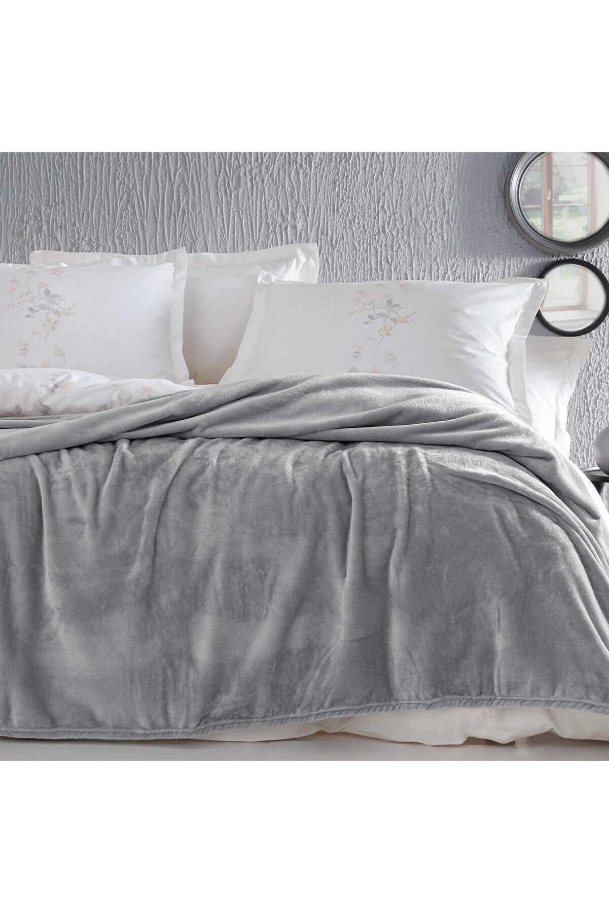 STOREMAX Olenna Çift Kişilik Battaniye Açık Gri 1014773