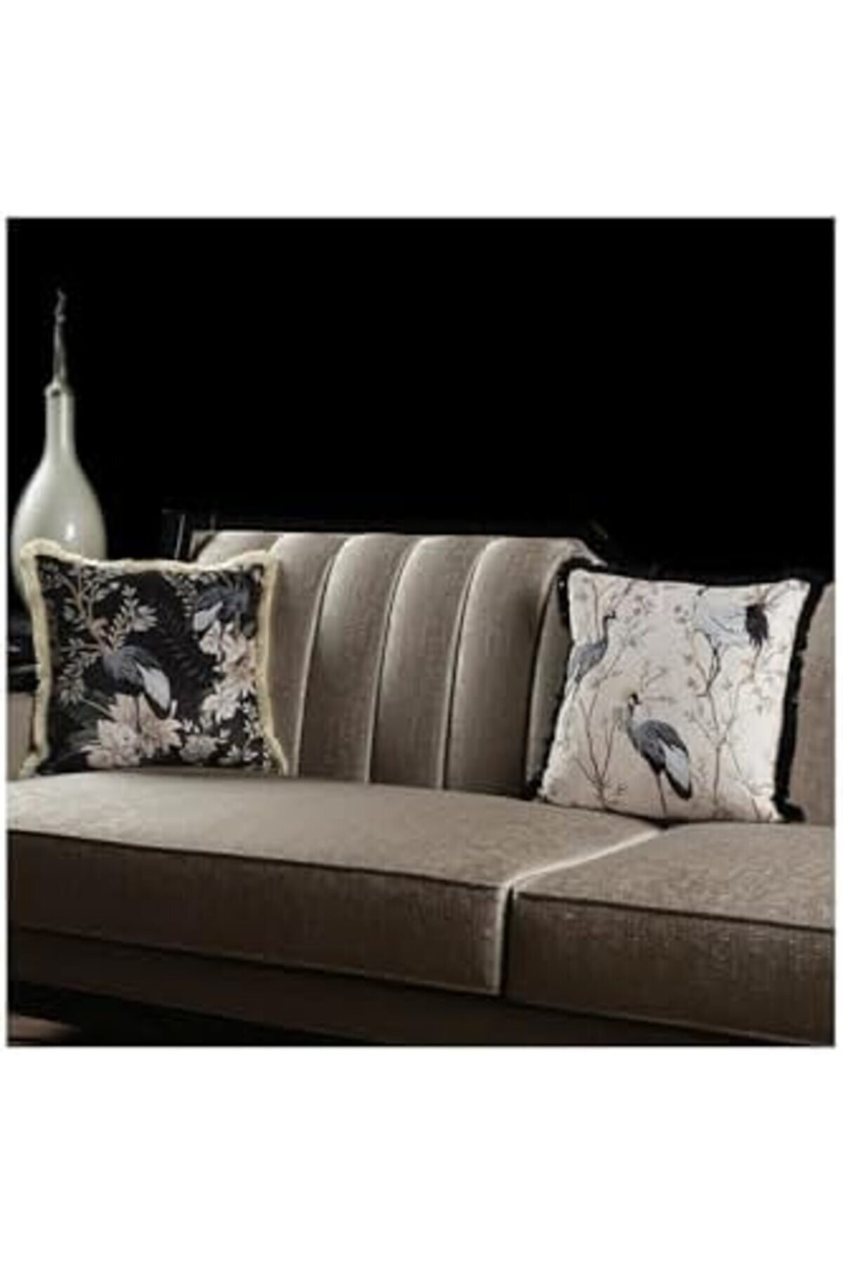 Lüks Kadi̇fe 43X43 Cm Kırlent Kılıfı Dekorati̇f Yumuşak Salon Koltuk Avangart Saçaklı Beyaz 1014773