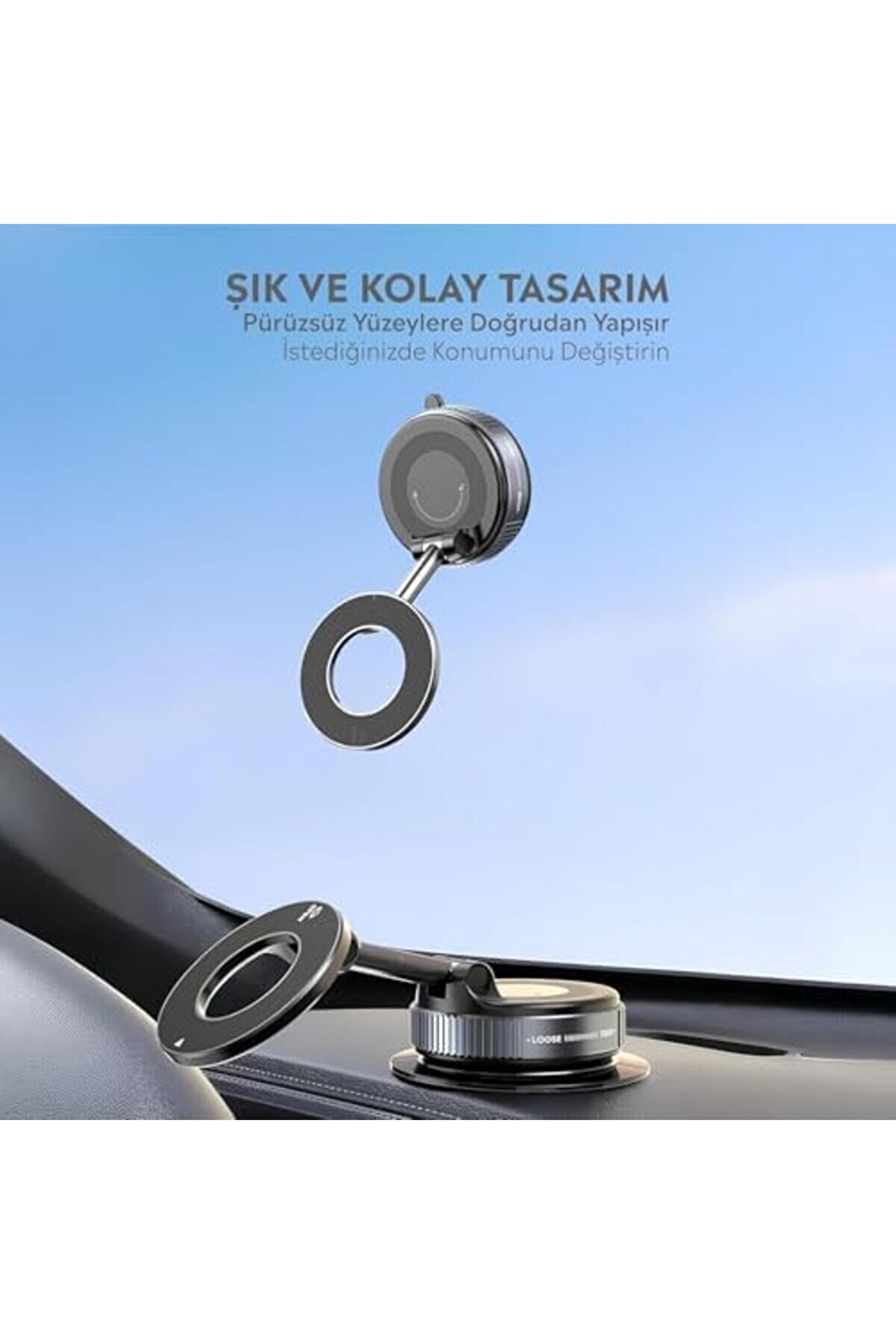 Vakumlu Araç Içi̇ Telefon Tutucu Manyeti̇k 360° Dönen Taşınabi̇li̇r Çok Amaçlı Araba Tutacağı 1014773
