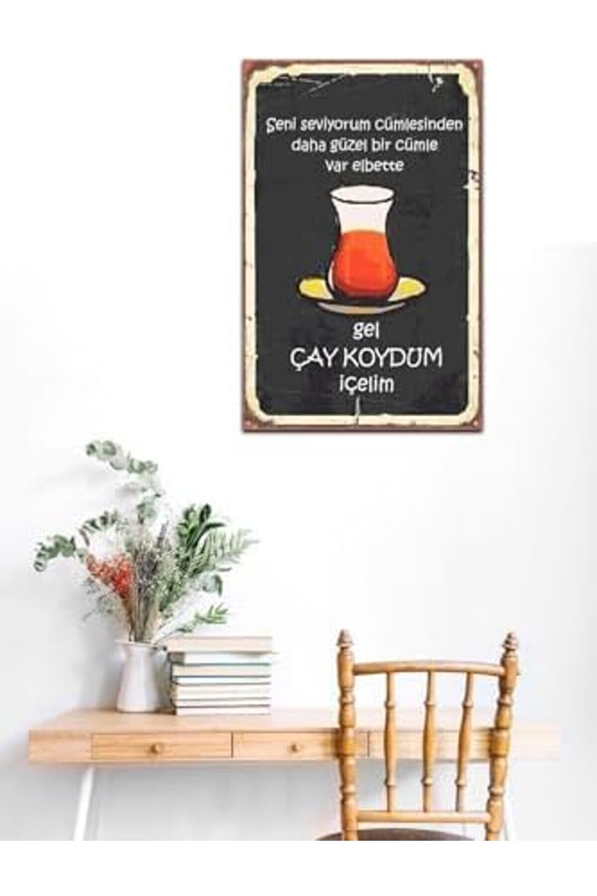 Gel Çay Koydum Içeli̇m Retro Drtr0002 Ahşap Mdf Tablo 1014773