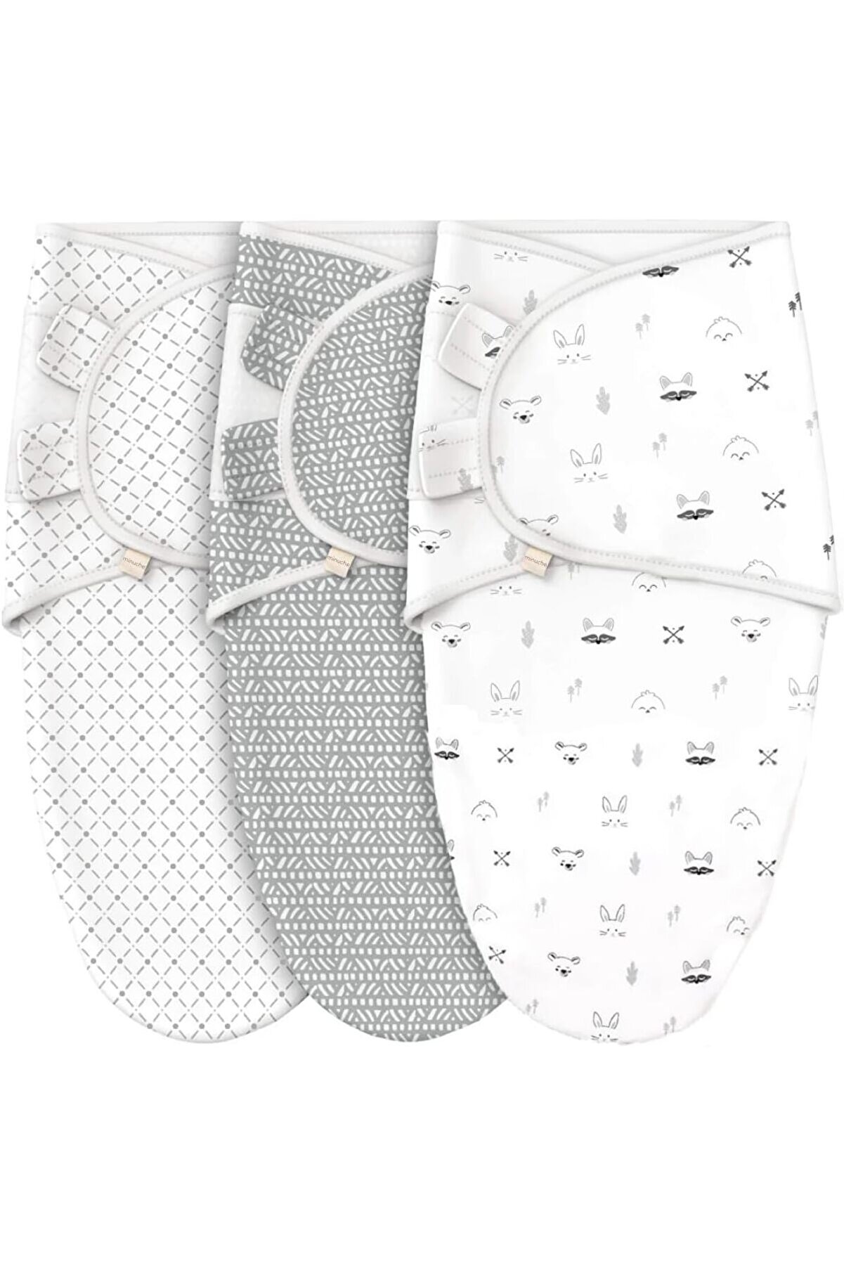 STOREMAX Pamuk 3'lü Bebek Kundak ve Uyku Tulumu - Ergonomik Yenidoğan ve Bebek Kundak, 0-3 Ay 1014773