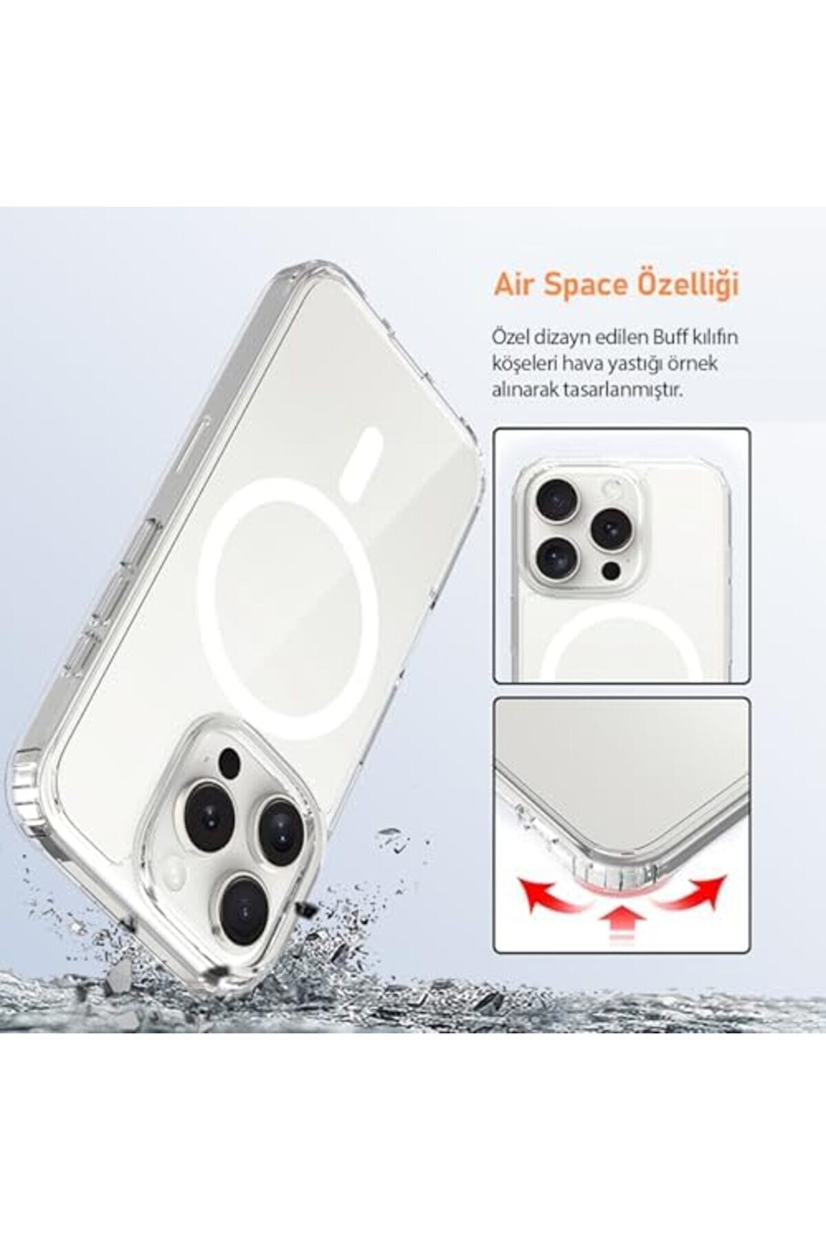 Shpsell Labs 16 Seri̇si̇ İle Uyumlu Destekli̇ Ai̇r Kılıf, Darbe Emi̇ci̇ Tpu Ve Pc, 16 Pro Uyumlu, Şeffaf