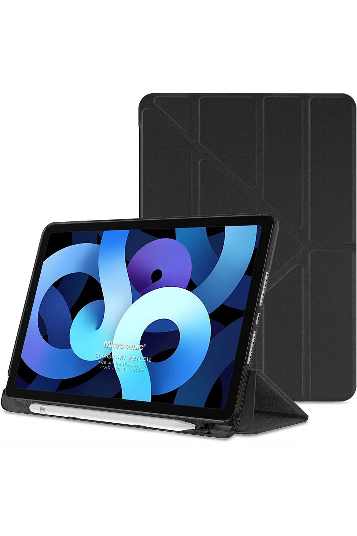 STOREMAX iPad Air 11 2025 Kılıf (A3266-A3267) Origami Pencil Siyah [iPad Air 11 2025 ile Uyumlu Kılıf - Siyah