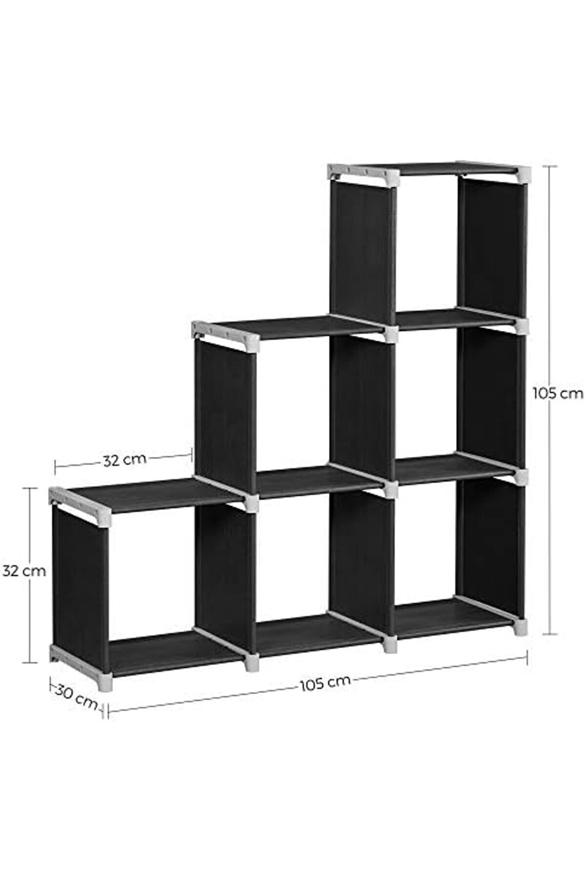 Svngsphereshop 6 Lı Küp Ki̇taplık, Dıy, Oturma Odası İçi̇n Organi̇zatör, Si̇yah Lsn63H Svngspheresh