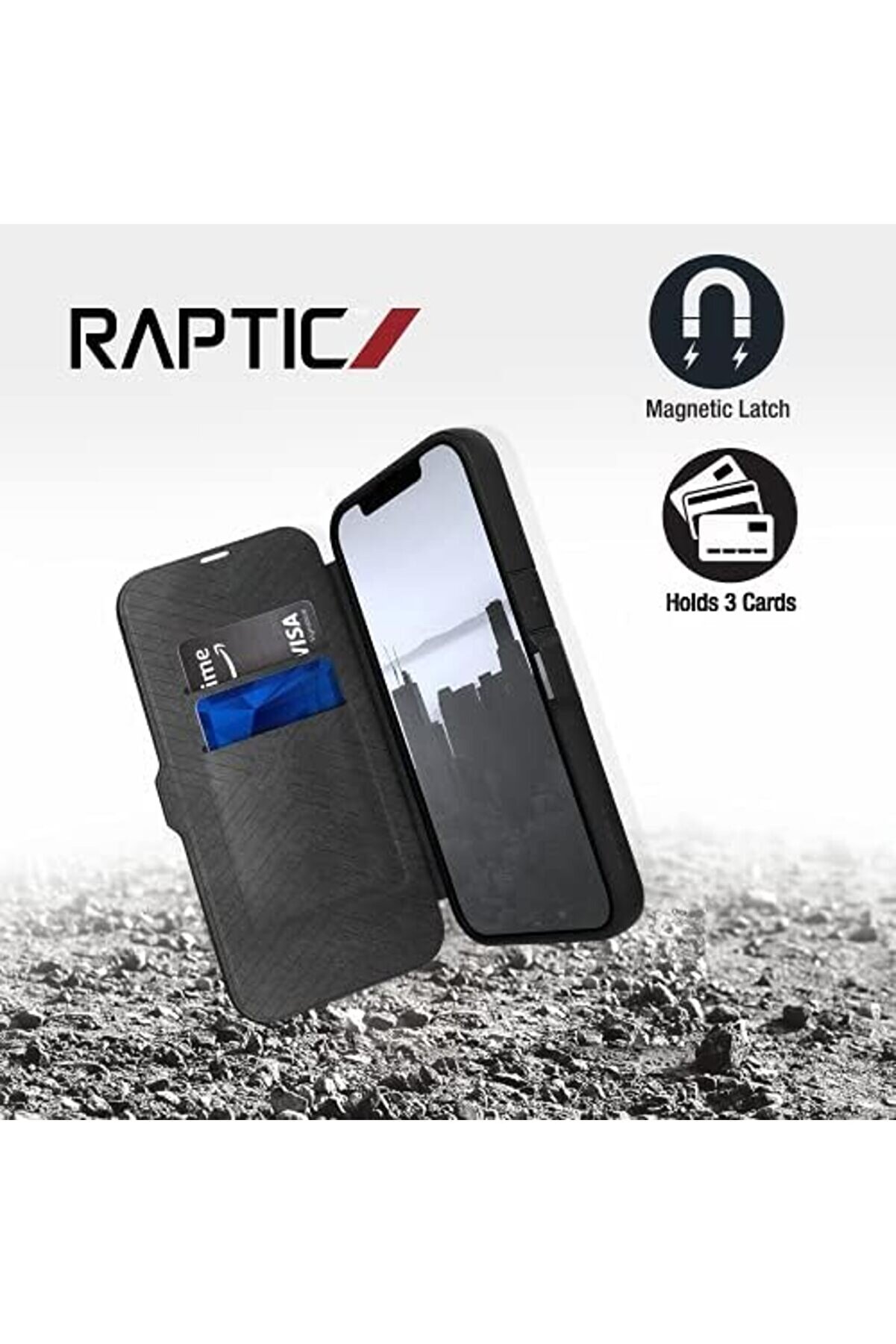 13 İle Uyumlu Kılıf Vegan Deri̇ Tasarımlı Şeffaf Kartlıklı Rapti̇c Urban Foli̇o Seri̇si̇ Kapak 1175713