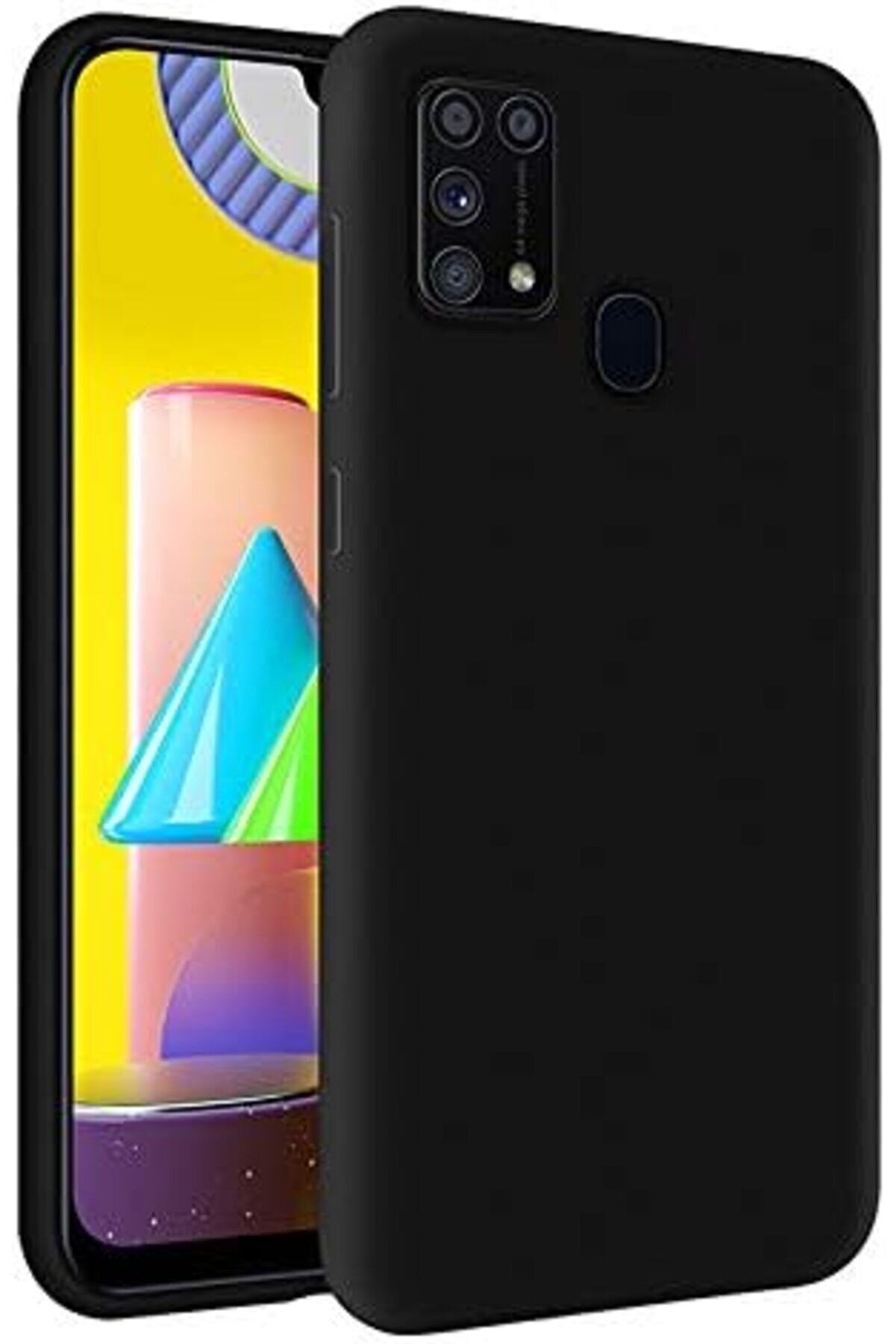 STOREMAX İletişim M31 ile Uyumlu İçi Kadife Soft Logosuz Lansman Silikon Kılıf - Siyah 1014773