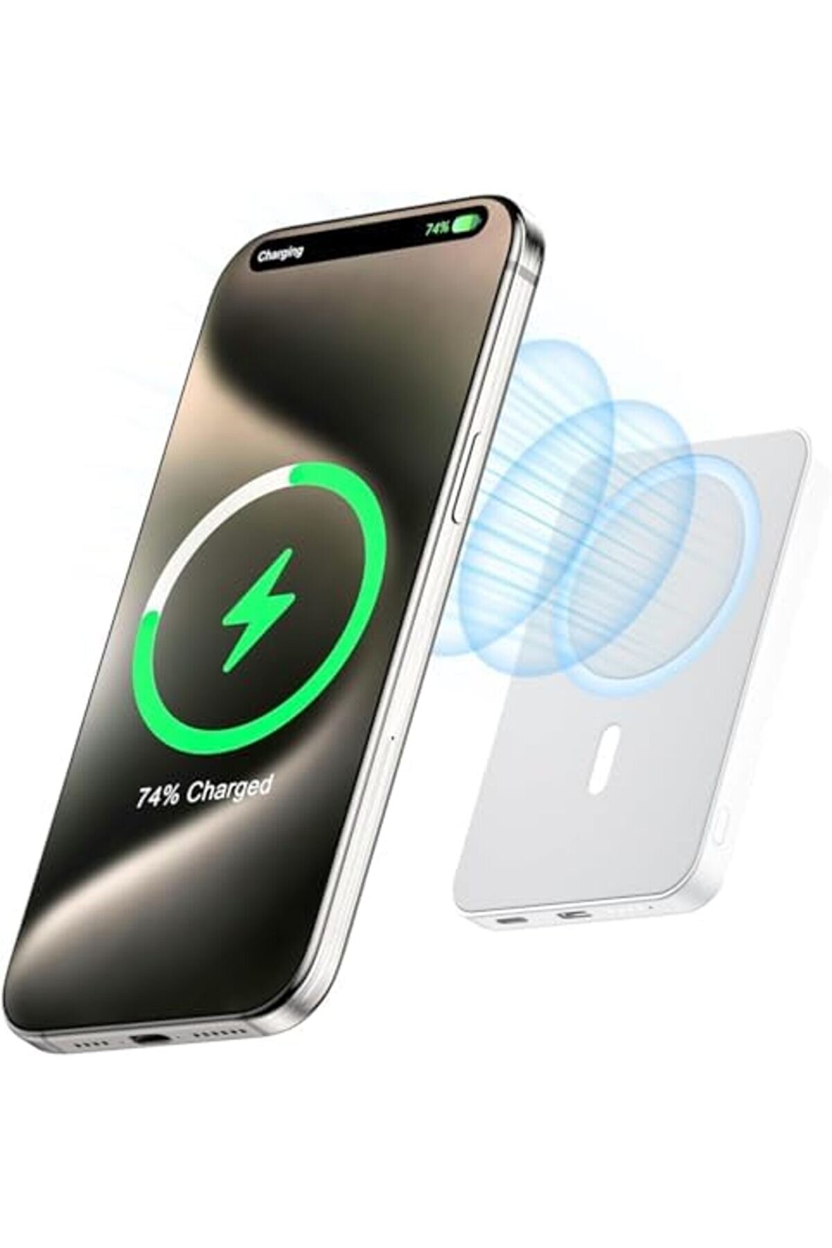 Kablosuz Power Bank, Manyeti̇k Powerbank, Pd Usb-C Hızlı Şarj Batarya Paketi̇, 15/14/13/12 /Mi̇ni̇/Pro/P