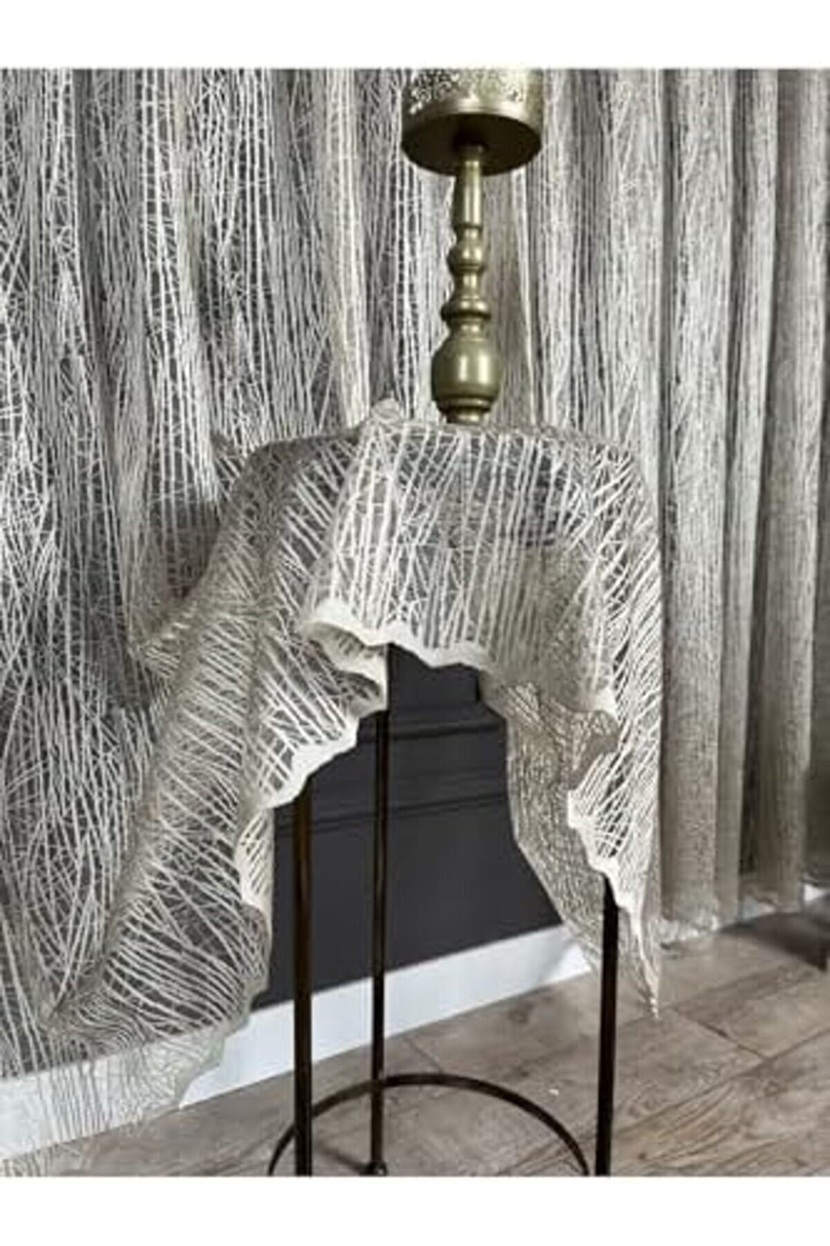 Depo Taç Buz Kırığı Seyrek Pi̇le Tül Tek Kanat Bzkrgseyrekpi̇le, Bej, 70 X