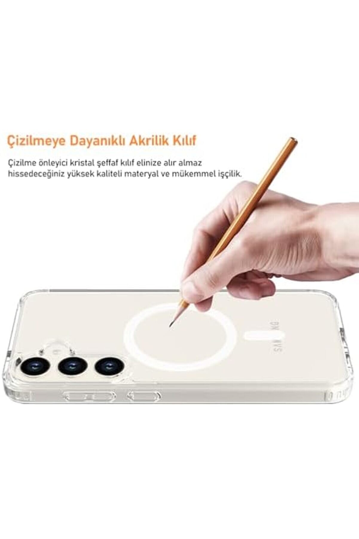 Labs S24 İle Uyumlu (6.7 İn&ccedil;) Uyumlu Ai̇r Darbe Emi̇ci̇ Tpu + Pc Şeffaf Kılıf 1014773