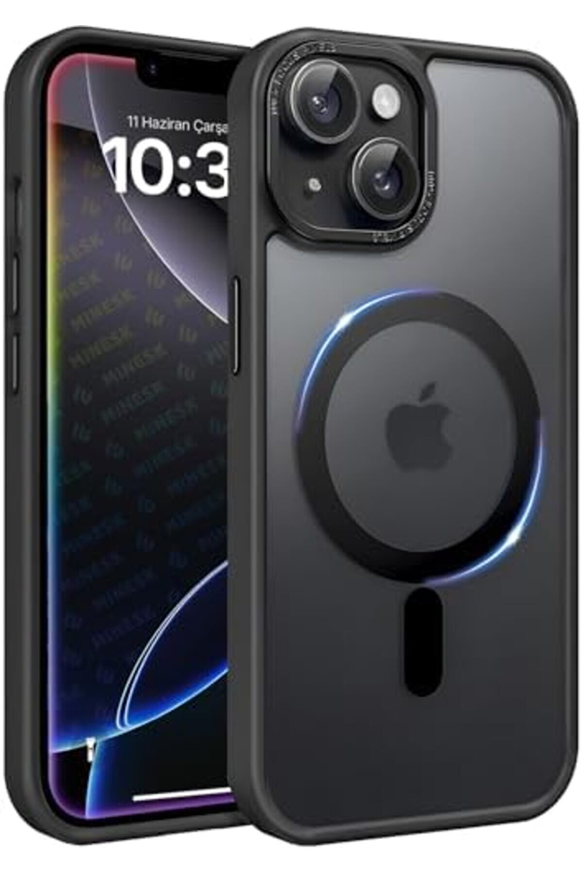 13 Ve 14 İ&ccedil;i̇n Seri̇si̇ İle Uyumlu Kablosuz Şarj Destekli̇ Arkası Mat Si̇li̇kon Kılıf Y&uuml;kselti̇lmi̇ş Lens &Ccedil;e