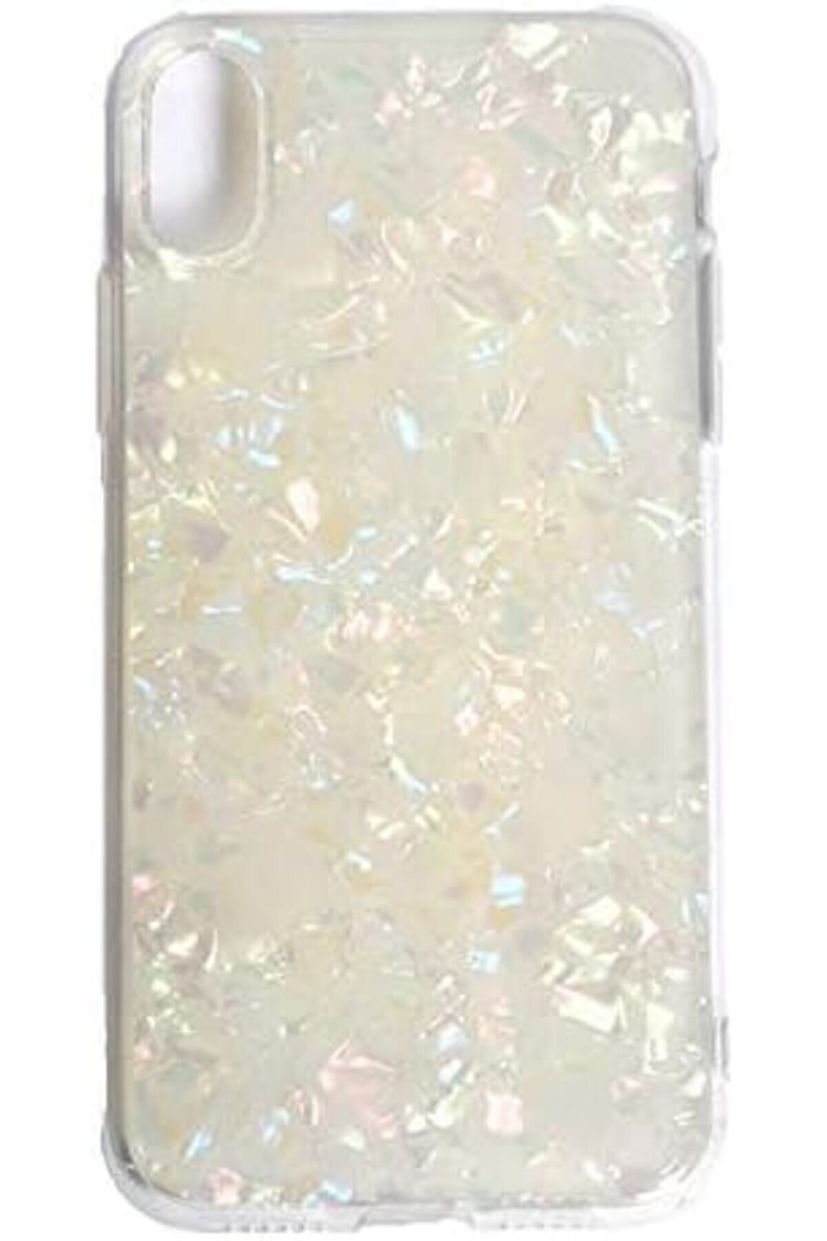 STOREMAX XS Max Uyumlu Mermer Desenli Parlak Silikon L&uuml;x Silikon Kılıf (Beyaz, XS Max) 1014773