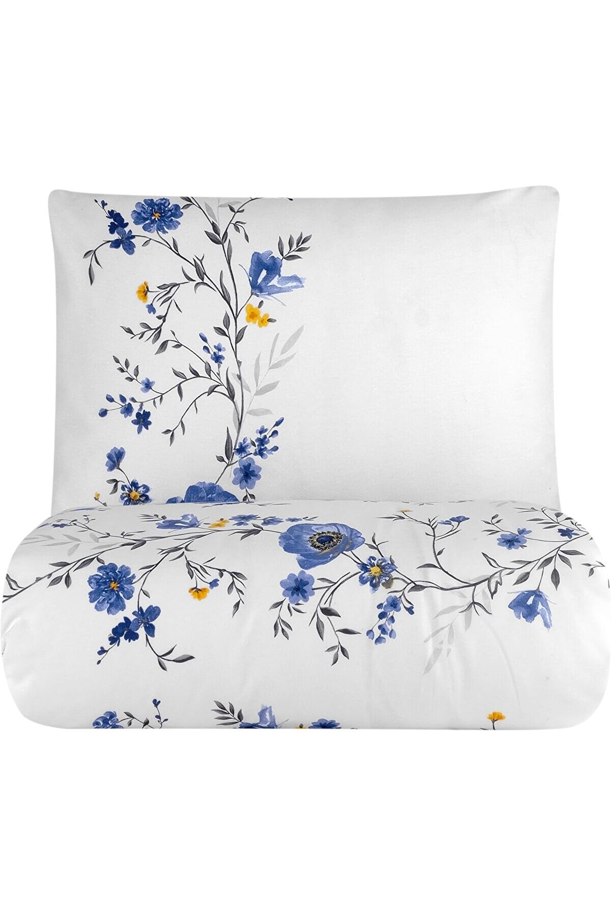 STOREMAX Home Flos Çift Kişilik Nevresim Takımı -%100 Pamuk, Çift Taraflı Nevresim Yastık, Düğmeli 4 Parça De