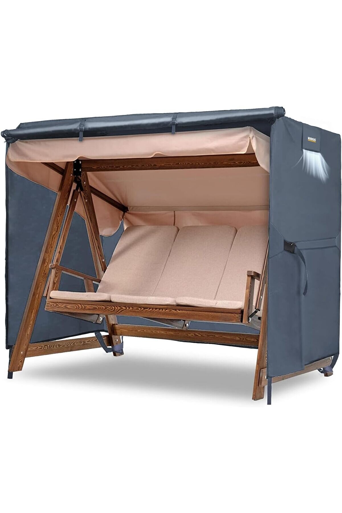 STOREMAX Bahçe Salıncak Koruma Örtüsü Üç Kişilik Tenteli Bahçe Salıncağı Koruma Kılıfı Su Geçirmez Branda Day