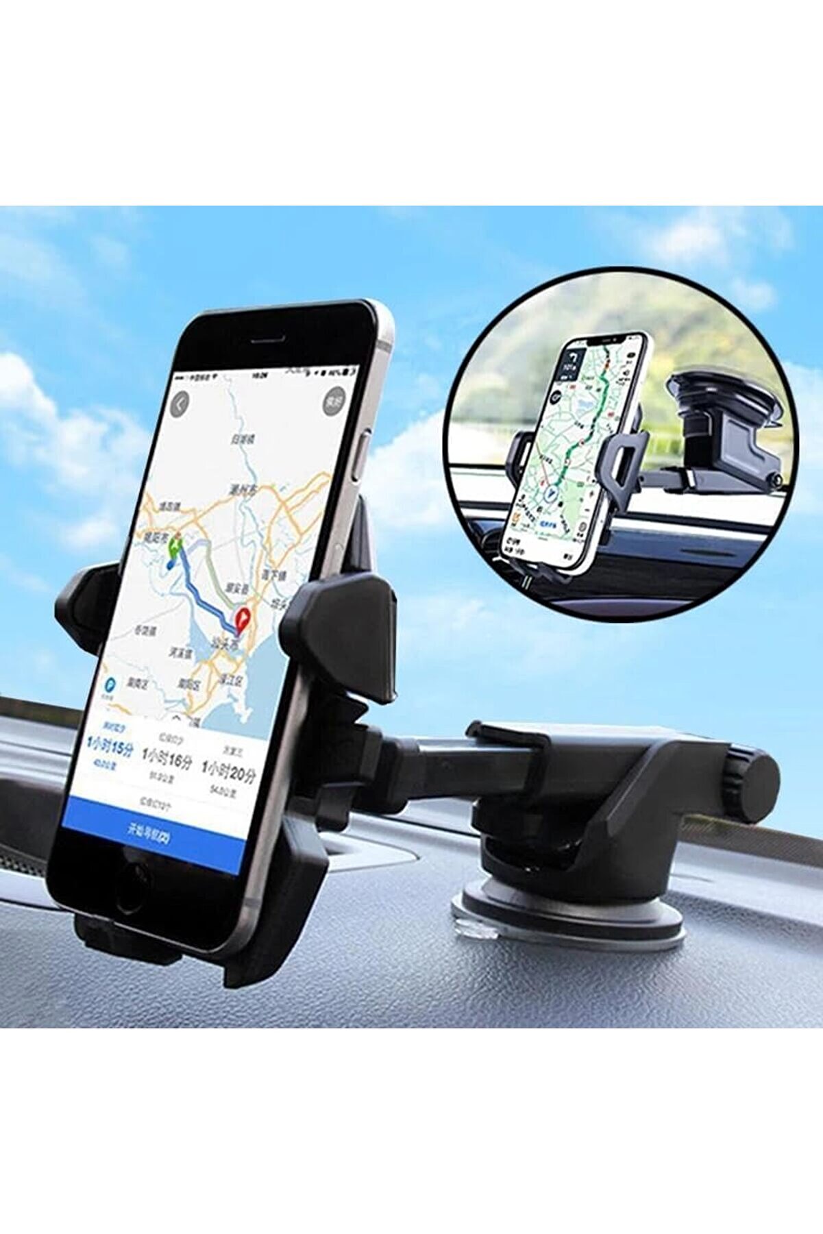 İçi̇n Telefon Tutucu, 360 Derece Dönebi̇len, Tüm Telefonlara Uyumludur, Suv, Tır, Kamyonet, Pi̇ck Up, P