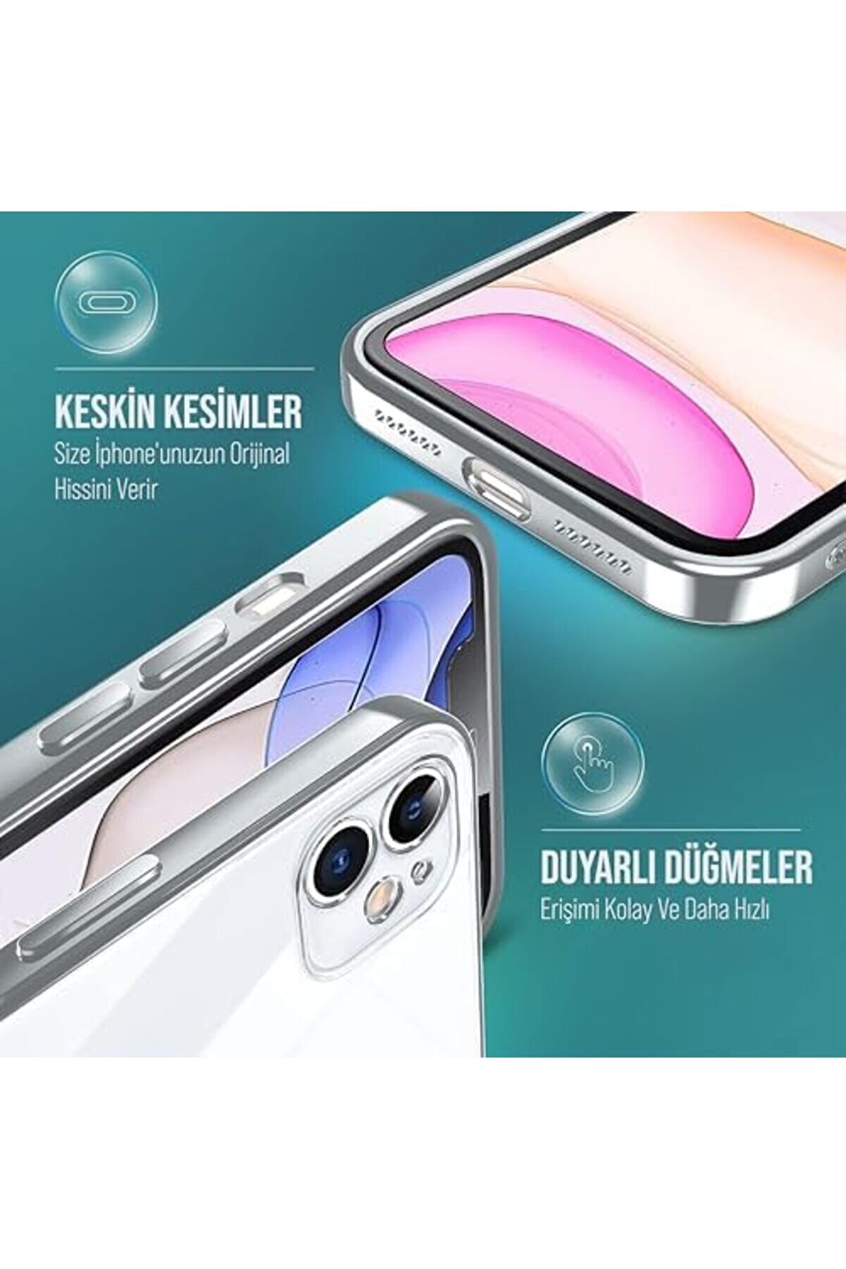 İphone 12 Mi̇ni̇ Şeffaf Si̇li̇kon Kılıf 1014773