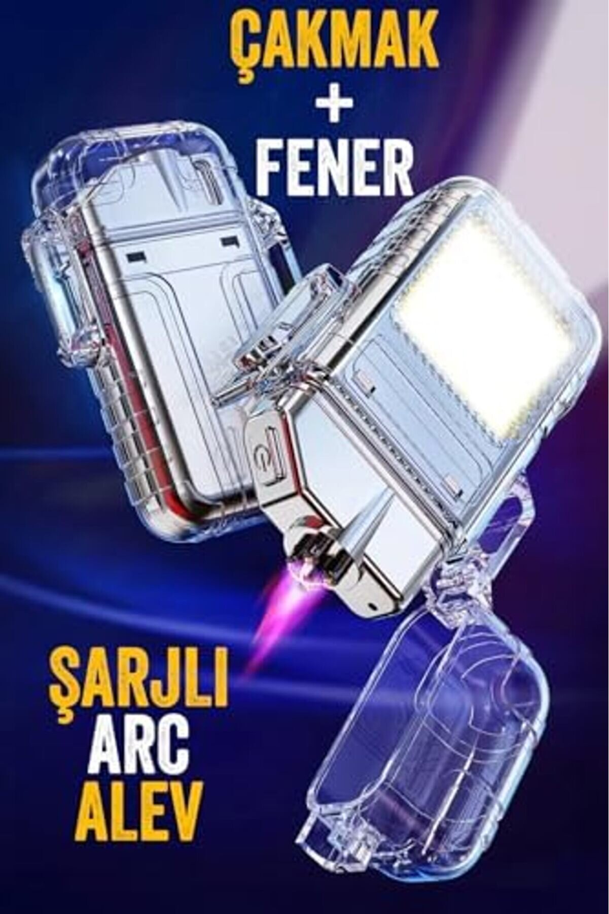 Modashi̇ne Şarjlı Ark Alevli̇ 800 Lümen Güçlü Çakmaklı Kamp Işığı Anahtarlık Taşınabi̇li̇r Type-C 6888 M