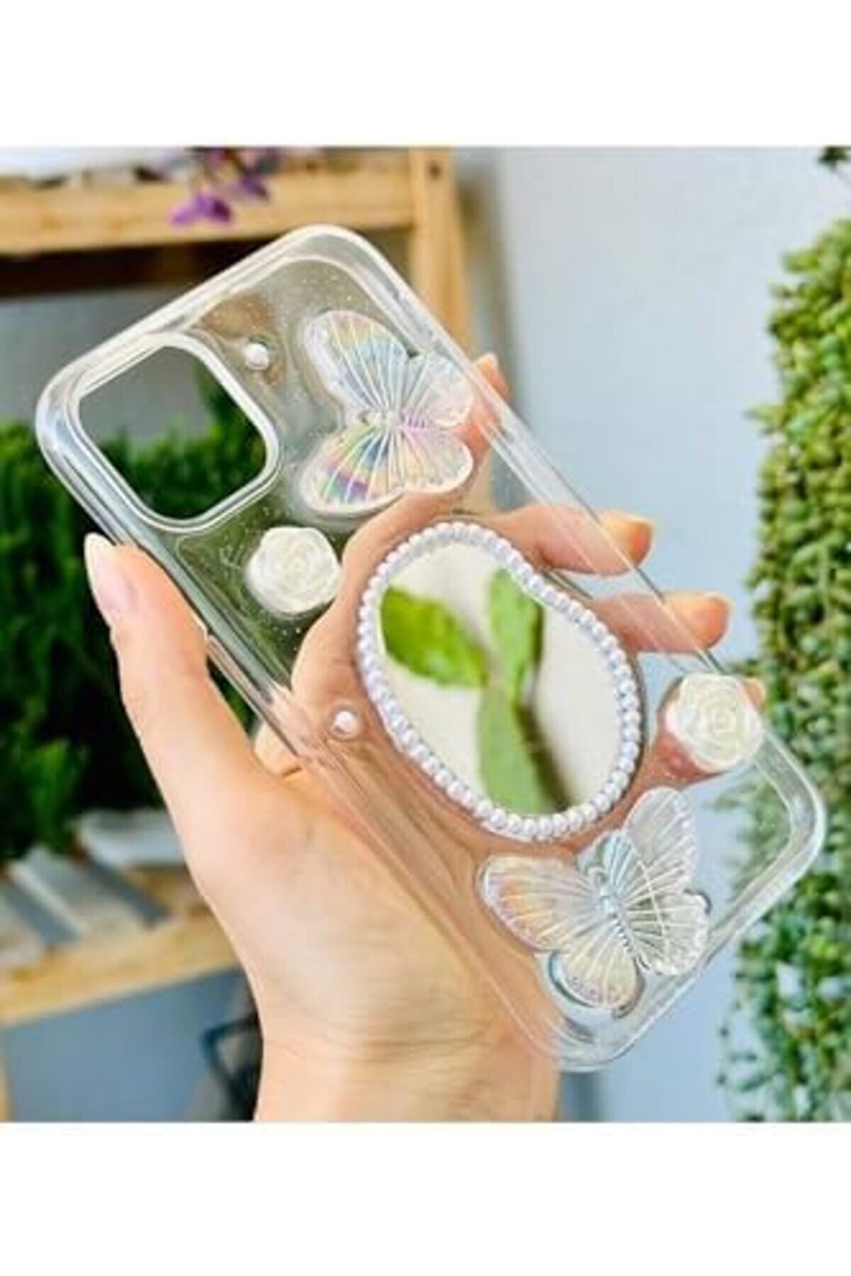 Aksesuar 11 İle Uyumlu 3D Oyuncak Aynalı Kelebek Tasarımlı Yumuşak Si̇li̇kon Kılıf 1014773