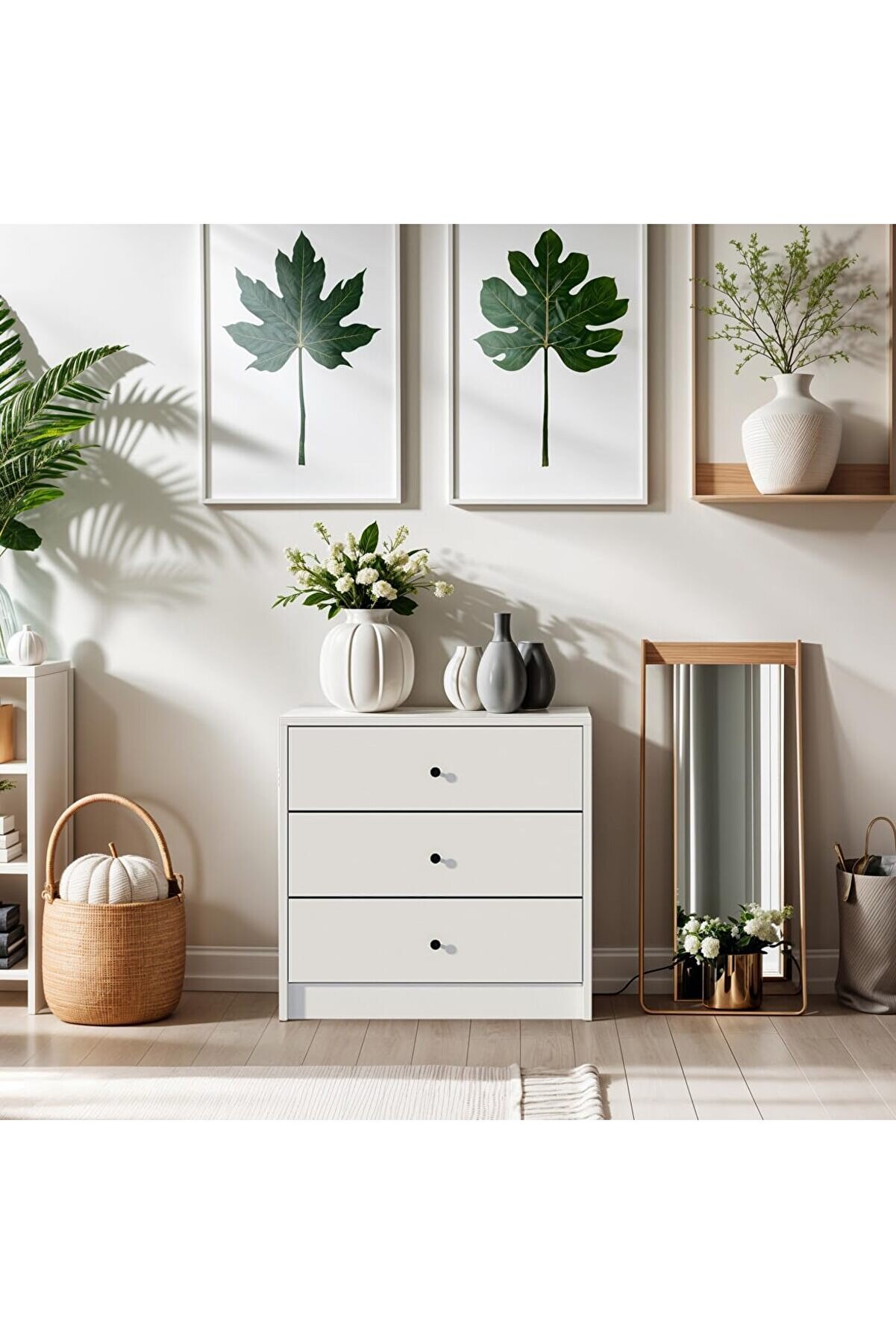 STOREMAX SFR103-Beyaz 3 Çekmeceli Şifonyer Komodin 1014773