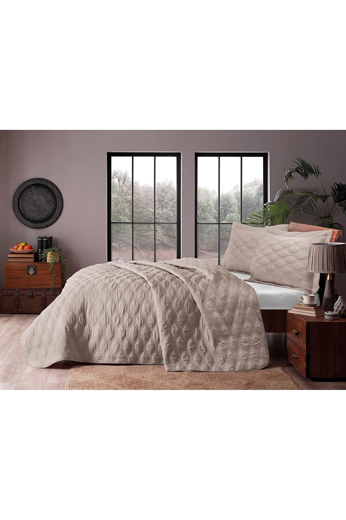 Eli̇zzashop Mari̇ssa Kapi̇toneli̇%100 Polyester Yatak &Ouml;rt&uuml;s&uuml; Seti̇, Gri̇, Tek Ki̇şi̇li̇k (Nakışlı Yatak &Ouml;rt&uuml;s