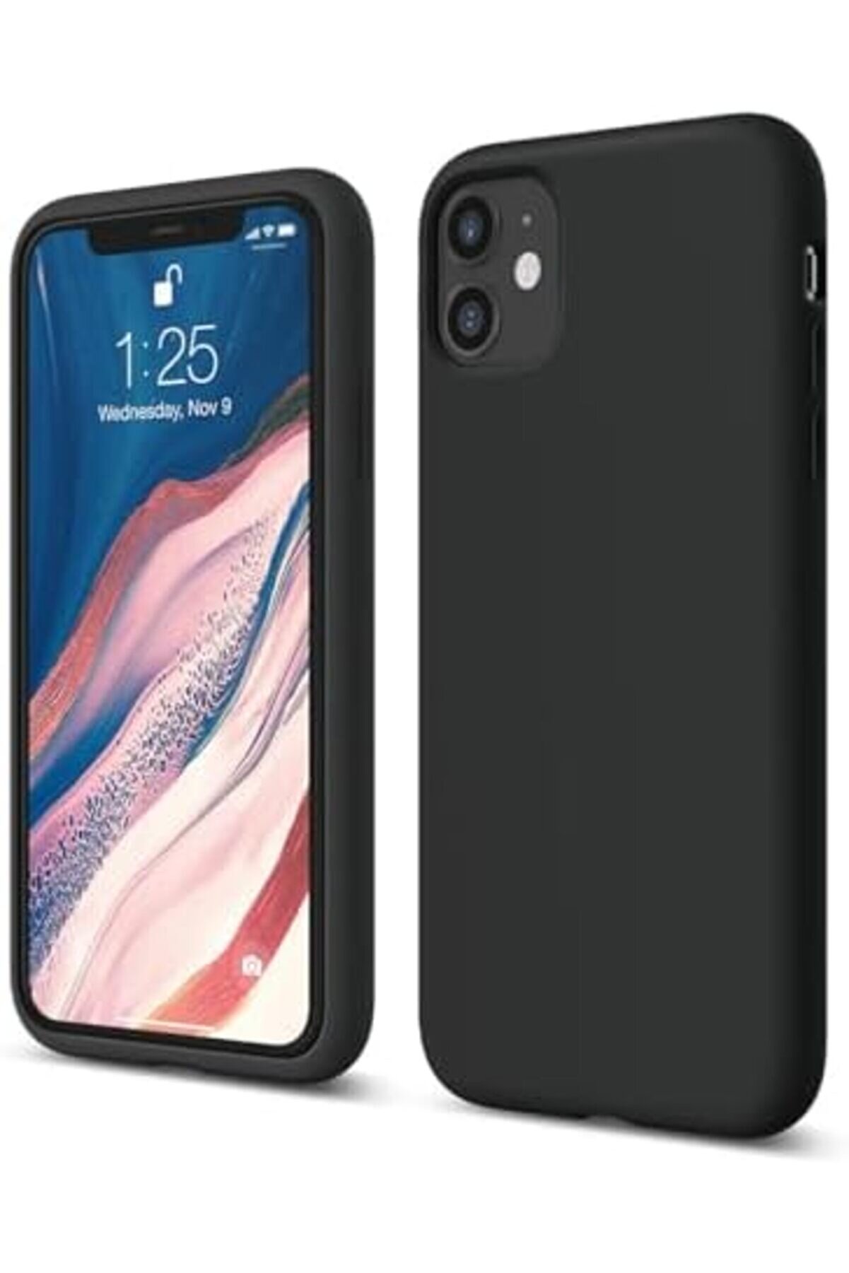 Kılıf 11 İle Uyumlu İçi̇ Kadi̇fe Lansman Si̇li̇kon Kılıf Şok Emi̇ci̇ Full Kasa Koruma Sağlayan (Si̇yah) 10
