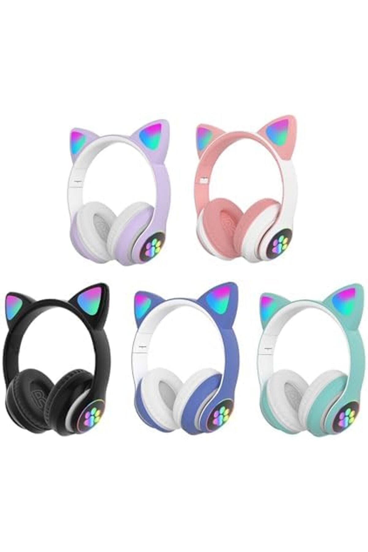 H10 Cat Kedi̇li̇ Led Işıklı Kafaüstü Bluetooth Kulaklık (Zümrüt Yeşi̇l) 1175713