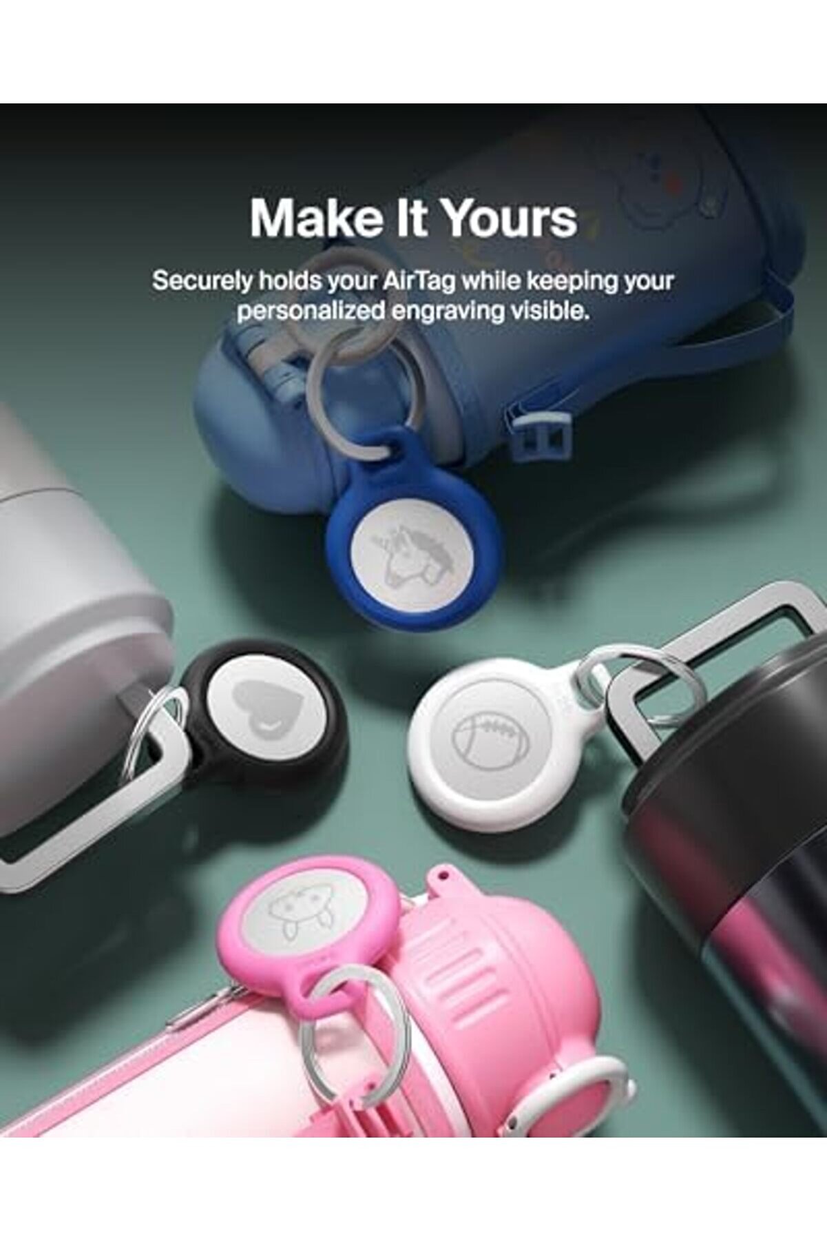 Anahtarlık Kılıfı (Ai̇r Tag İçi̇n Güvenli̇ Tutucu Kılıf, Çi̇zi̇lmeye Karşı Korumalı Aksesuar), 2 Li̇
